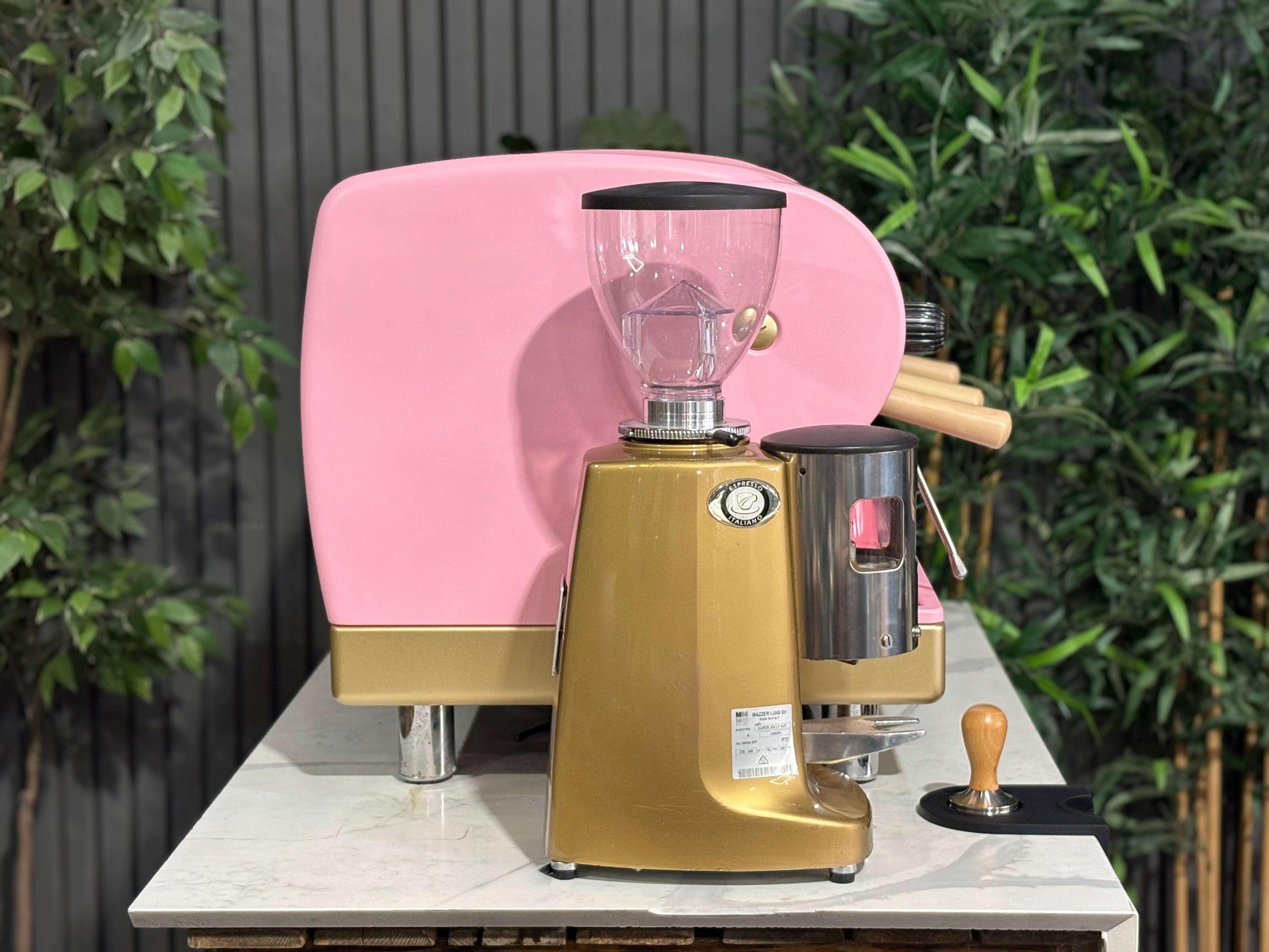 San Marino Lisa R 3 Group Coffee Machine Pink, Gold & Timber - Used