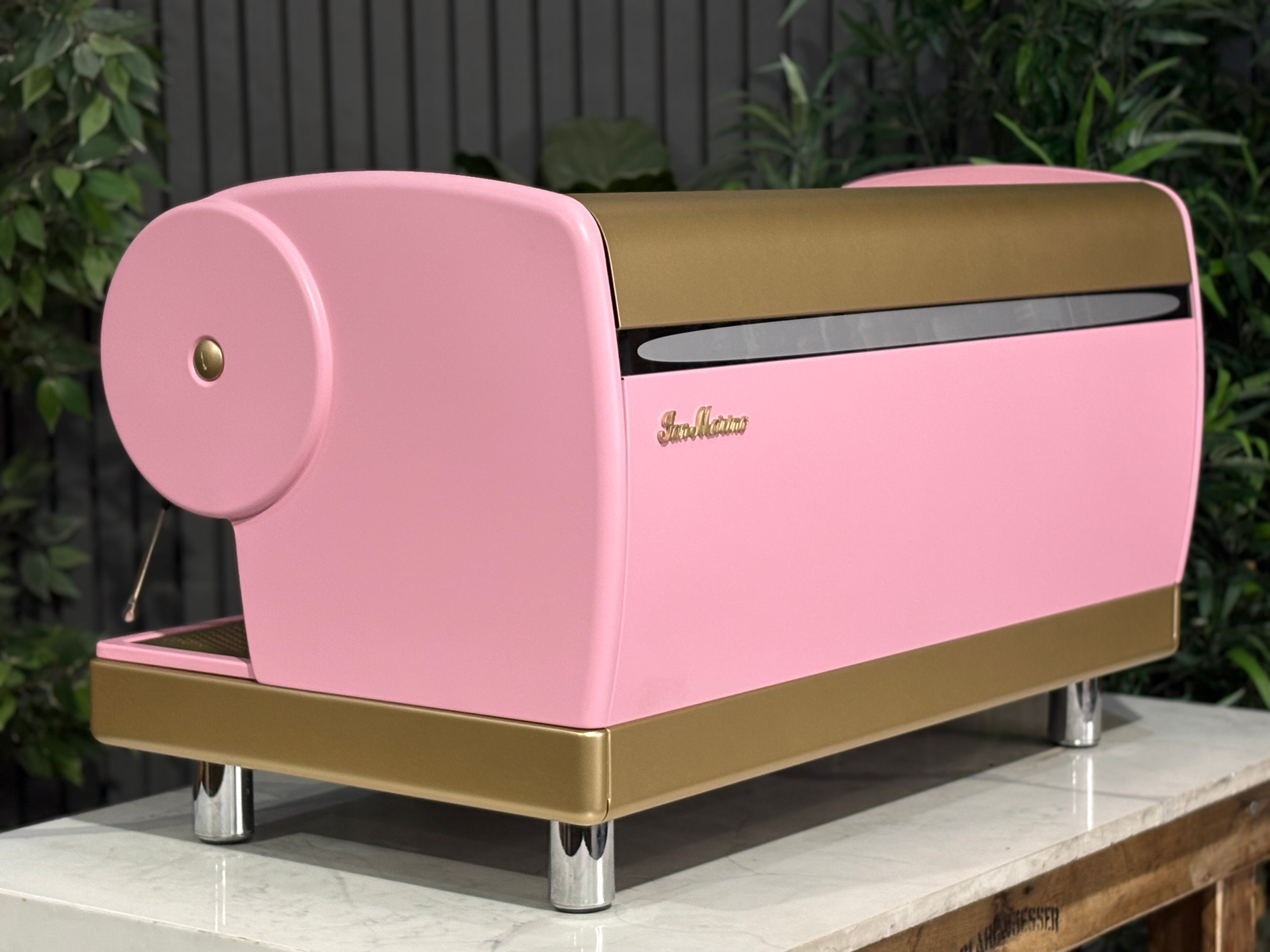 San Marino Lisa 3 Group Coffee Machine Pink, Gold & Timber