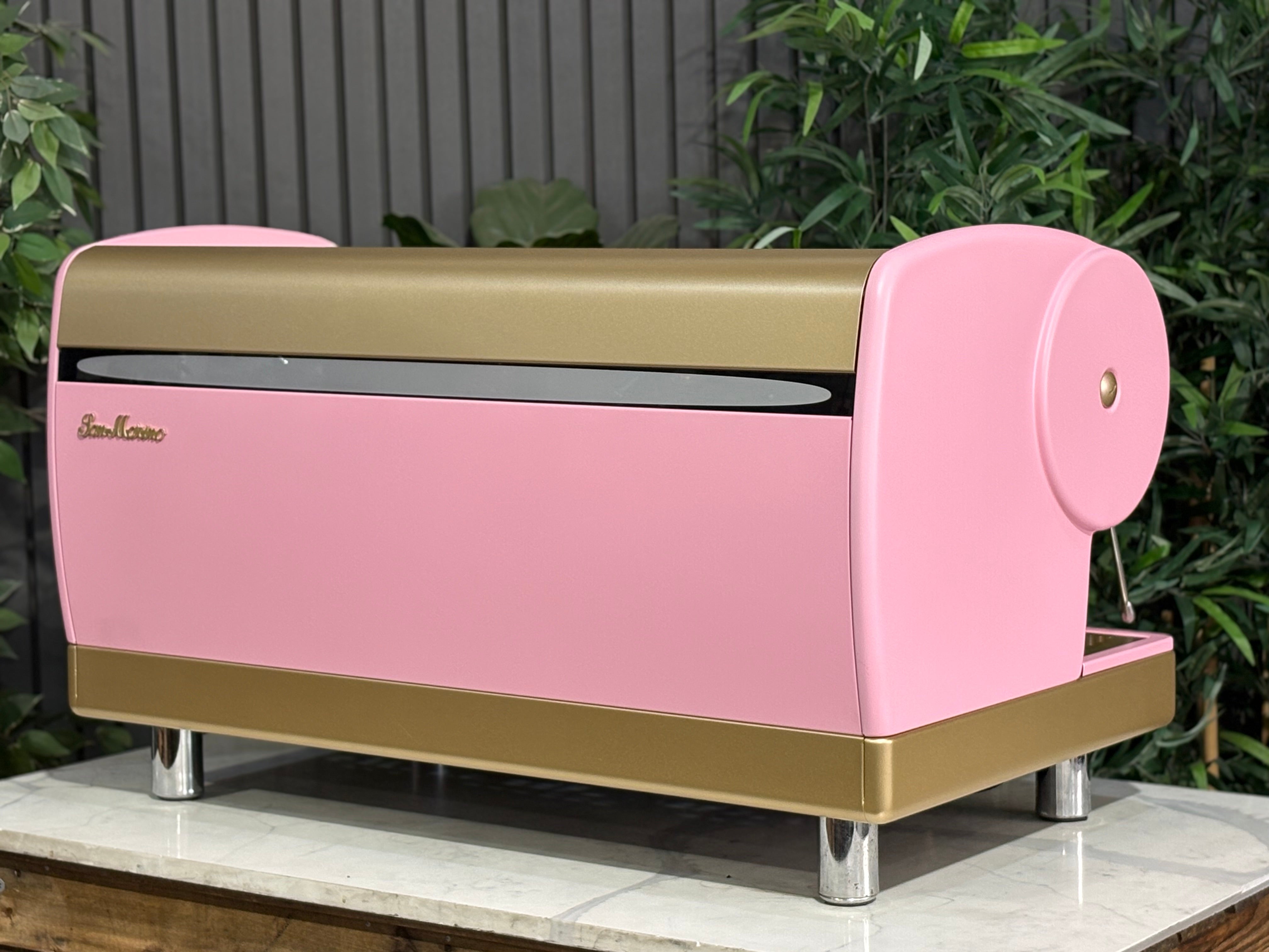 San Marino Lisa 3 Group Coffee Machine Pink, Gold & Timber