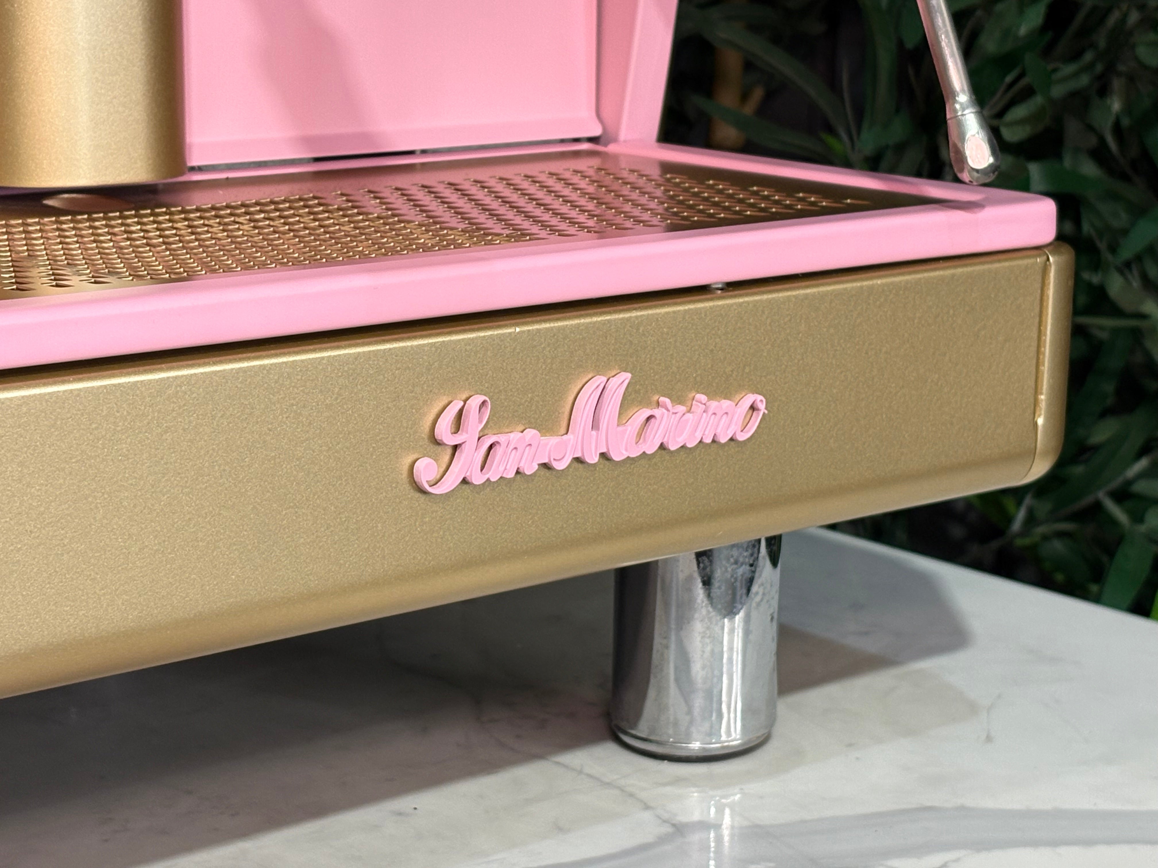 San Marino Lisa 3 Group Coffee Machine Pink, Gold & Timber