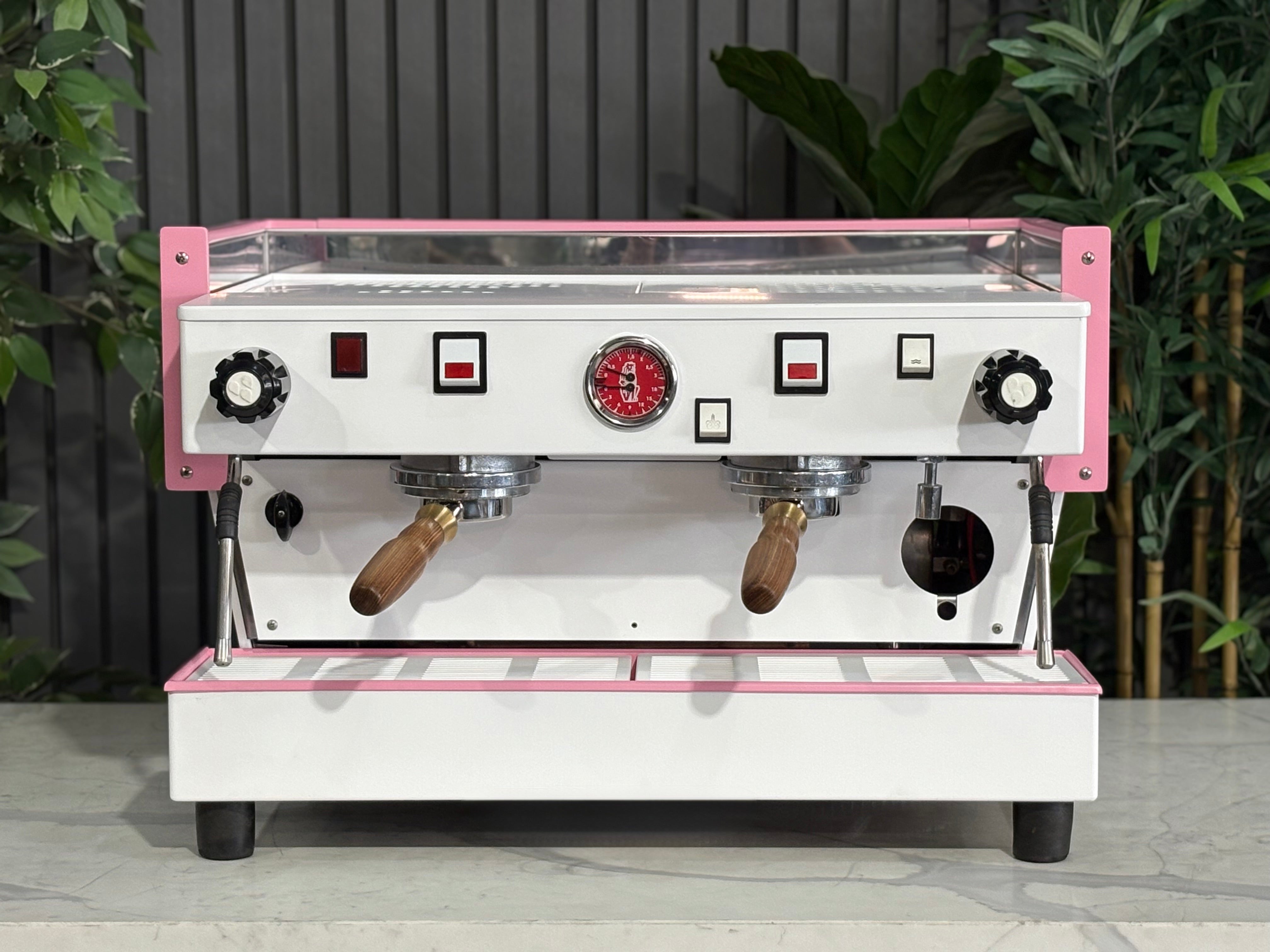 La Marzocco Linea Classic EE 2 Group Coffee Machine Pink, White & Timber - Used