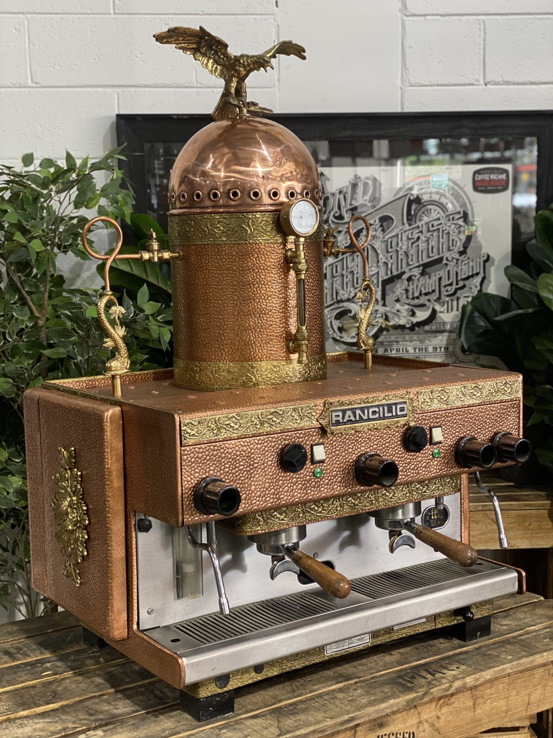 Rancilio Z9 Vintage 2 Group Brass Espresso Coffee Machine - 1858 Princes Highway Clayton VIC 3168 - Coffee Machine Warehouse
