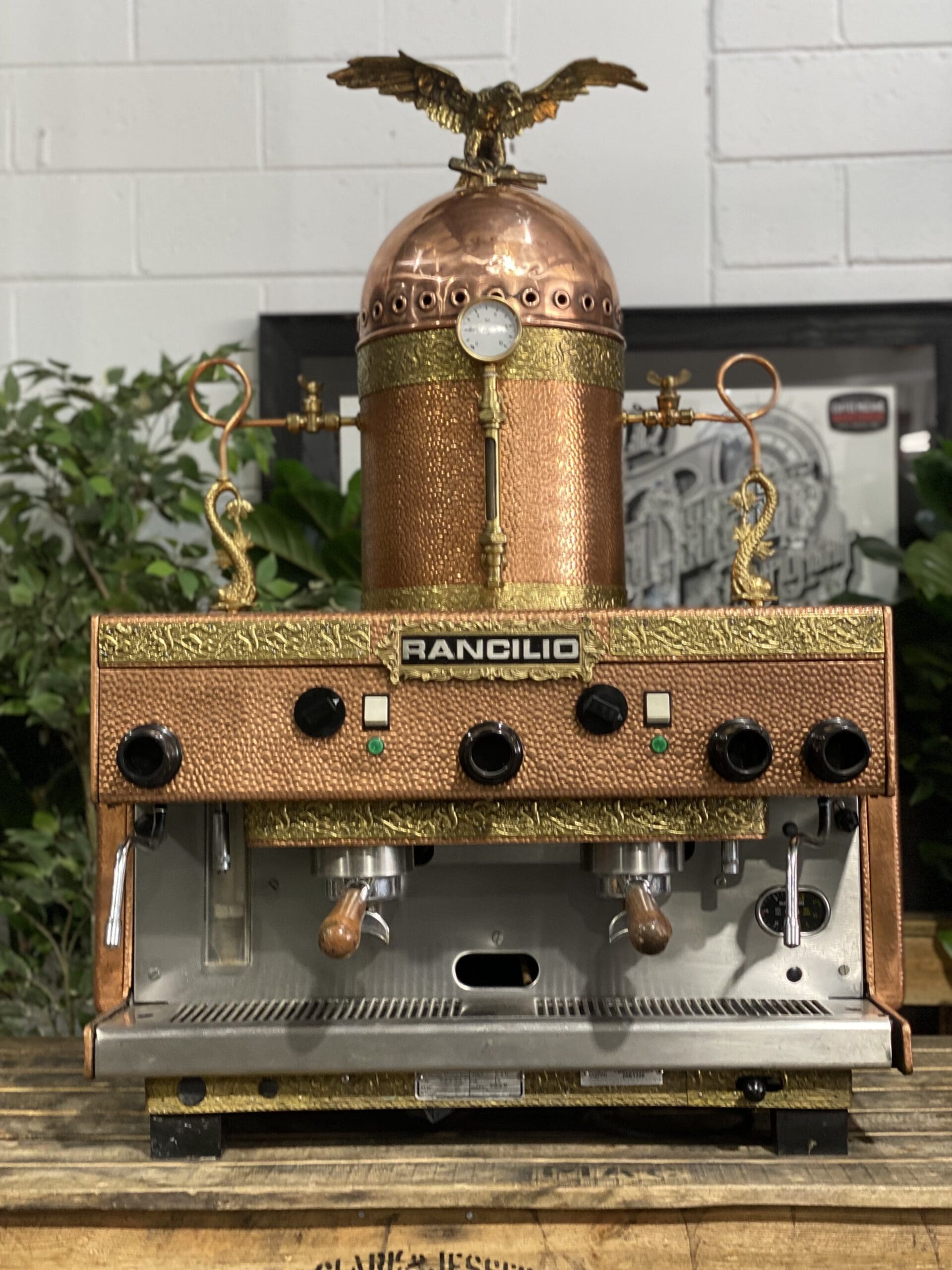 Rancilio Z9 Vintage 2 Group Brass Espresso Coffee Machine - 1858 Princes Highway Clayton VIC 3168 - Coffee Machine Warehouse