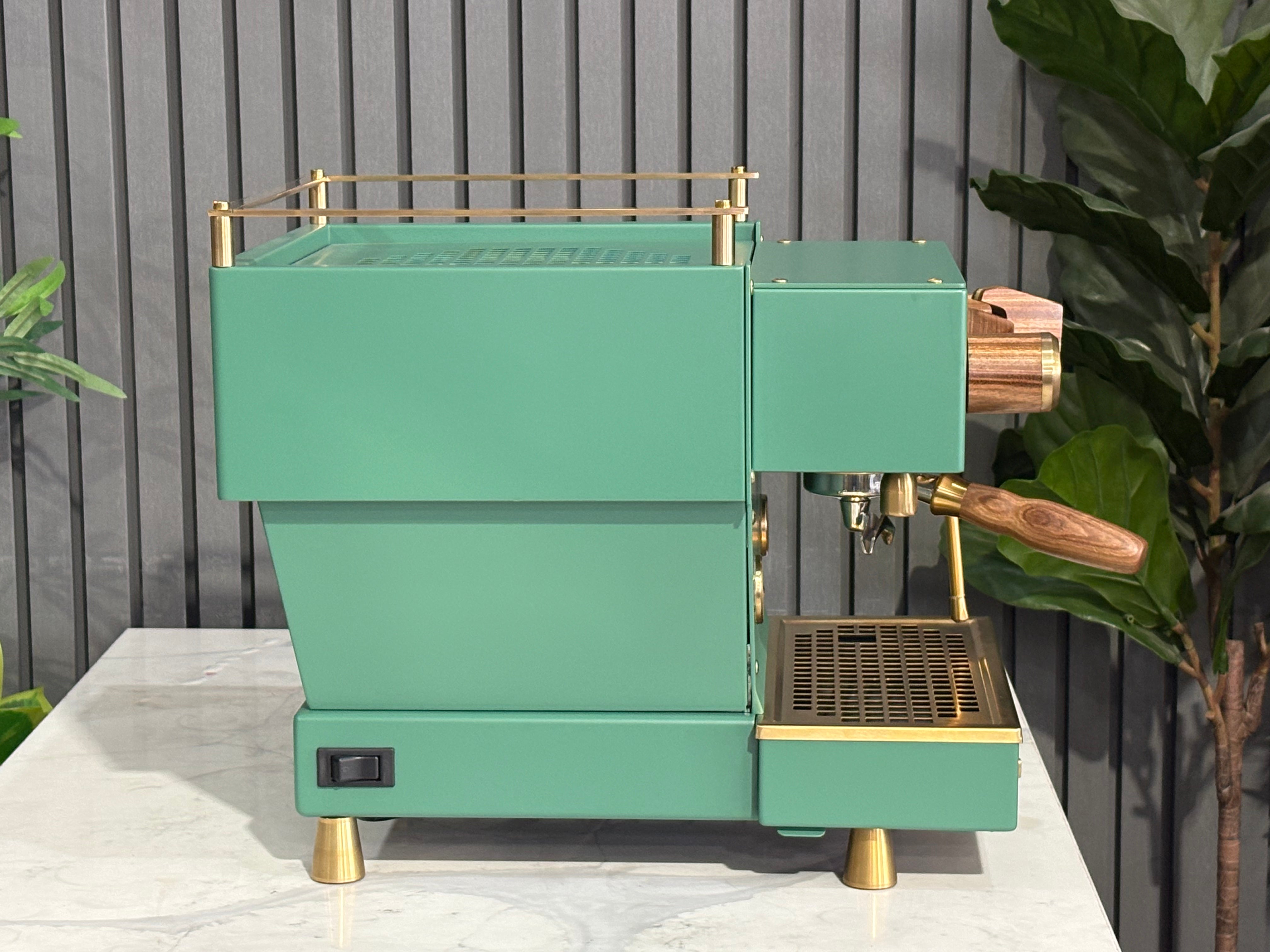 La Marzocco Linea Mini MP 1 Group Coffee Machine Green & Gold with Timber Kit - Used