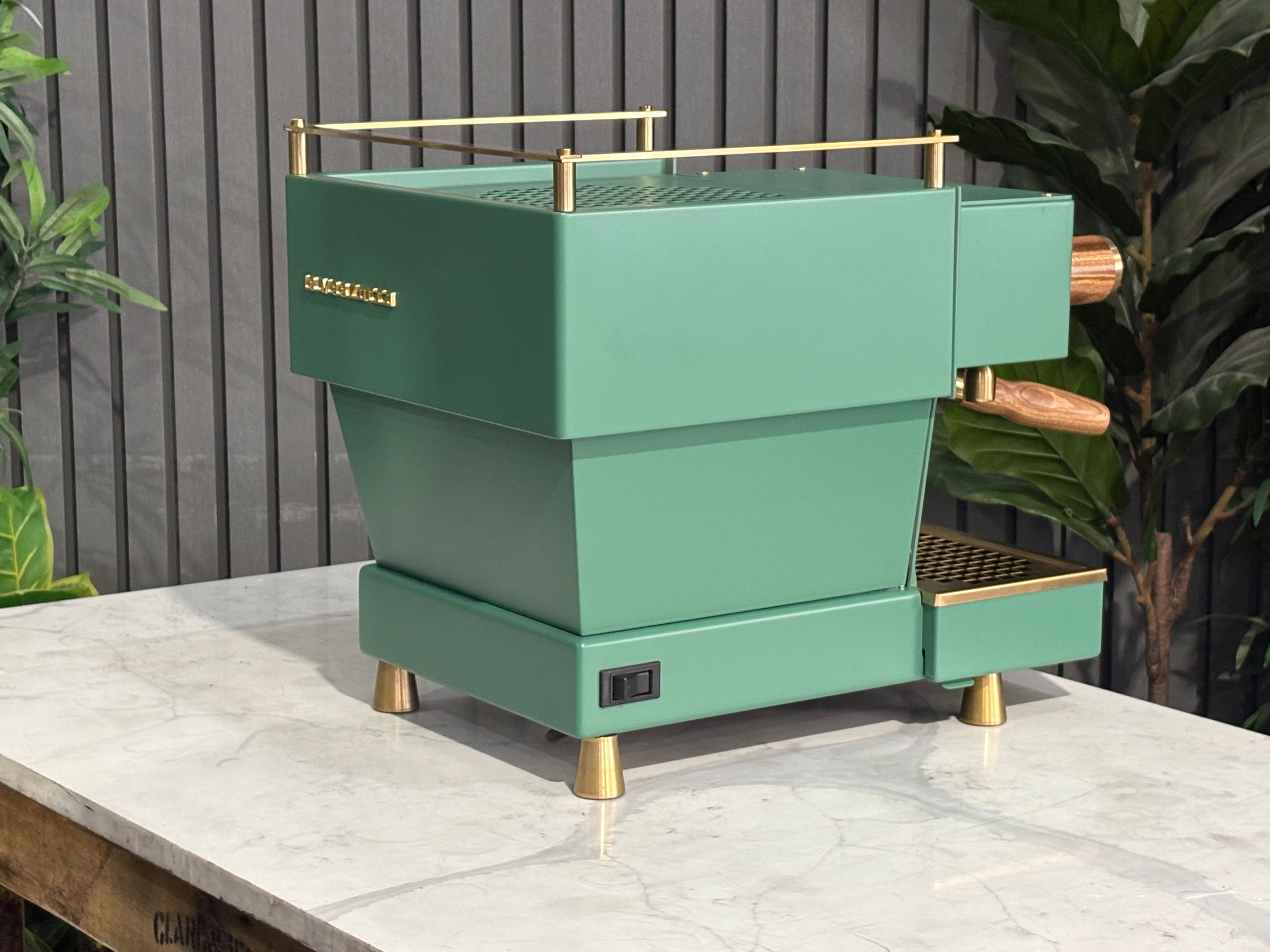 La Marzocco Linea Mini MP 1 Group Coffee Machine Green & Gold with Timber Kit - Used