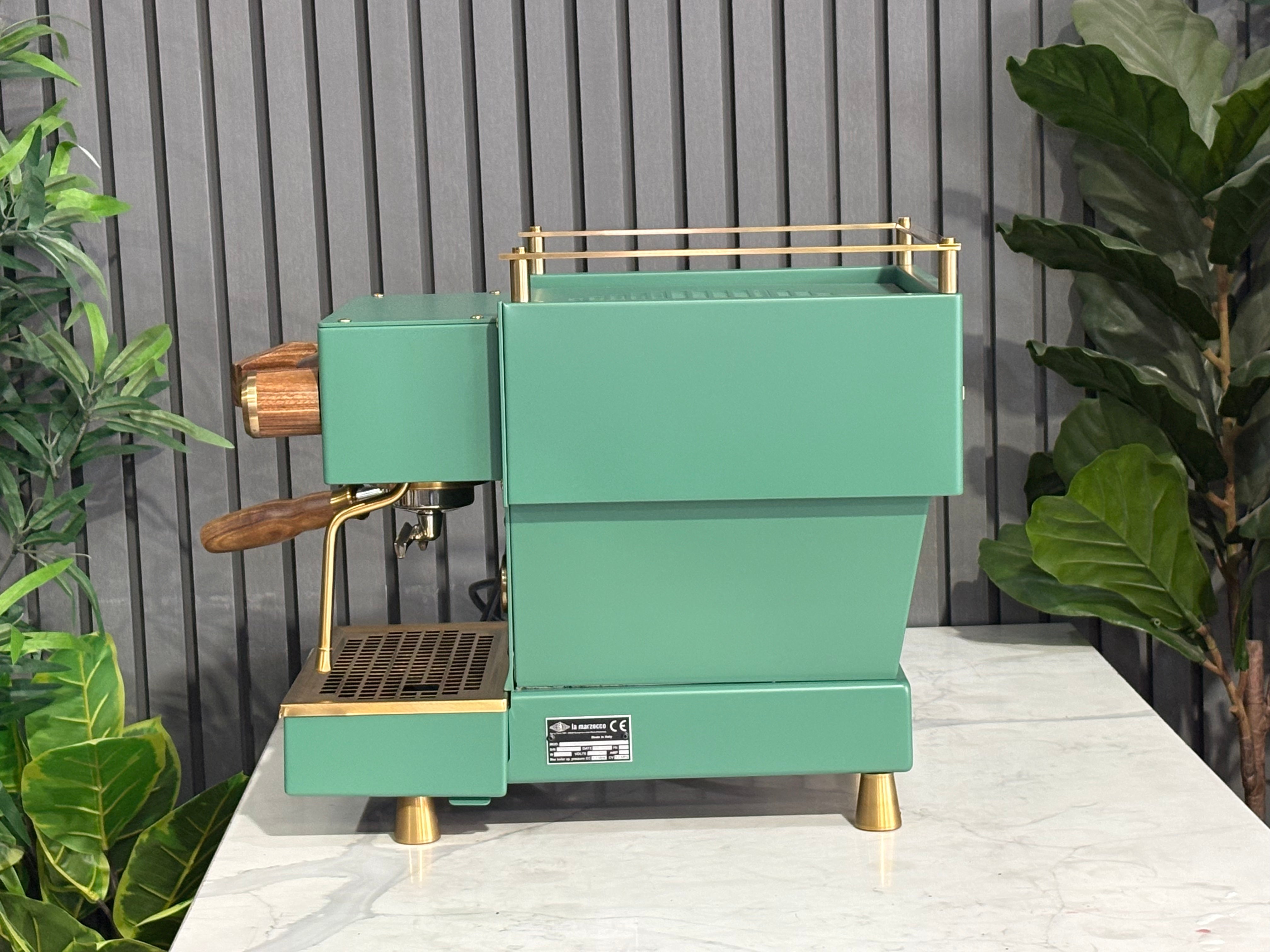La Marzocco Linea Mini MP 1 Group Coffee Machine Green & Gold with Timber Kit - Used