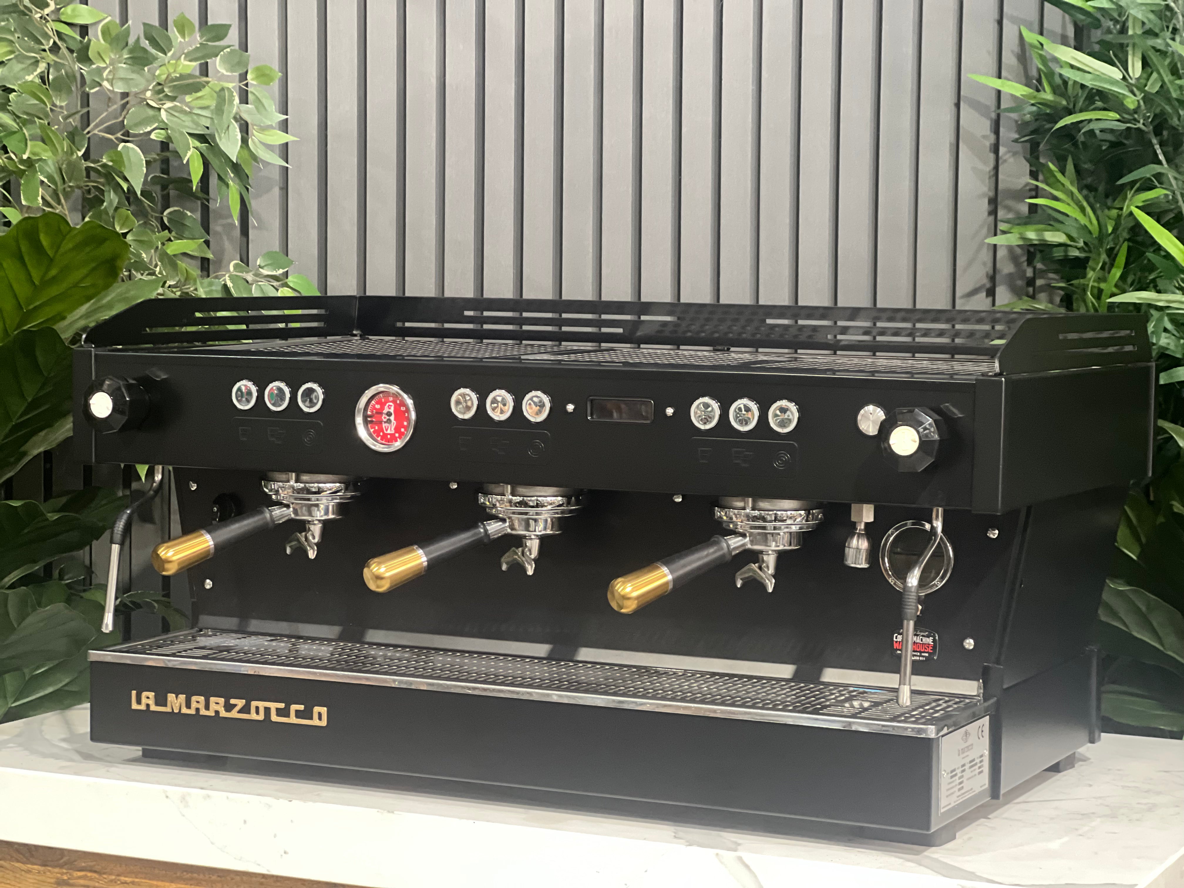La Marzocco Linea PB 3 Group Black with Gold Pesado & Gold Logo - Used