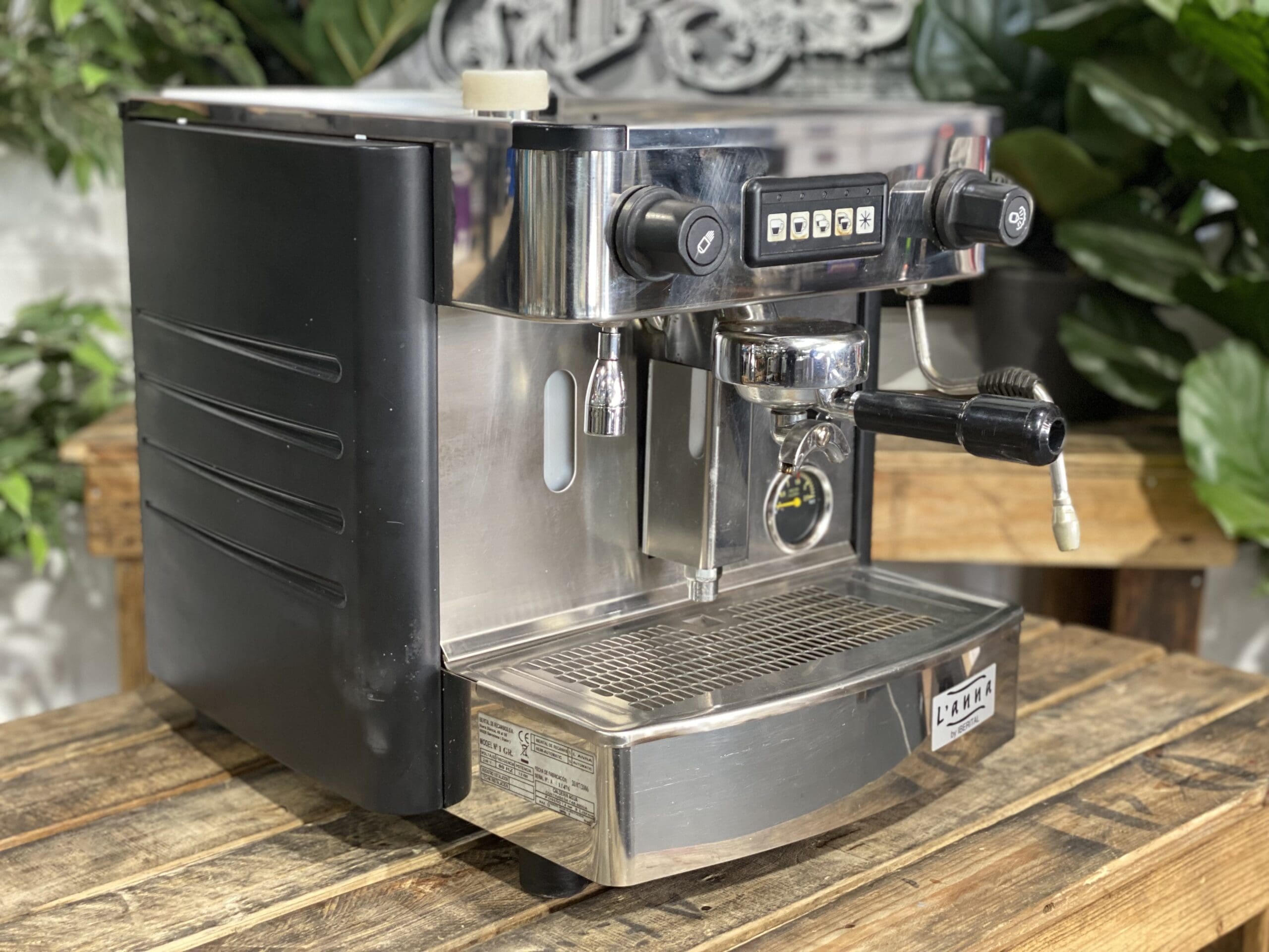 Iberital L'Anna 1 Group Black Espresso Coffee Machine