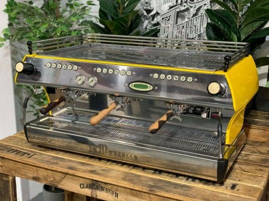 La Marzocco FB80 3 Group Yellow w. Timber Handles