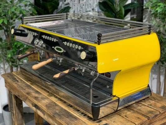 La Marzocco FB80 3 Group Yellow w. Timber Handles