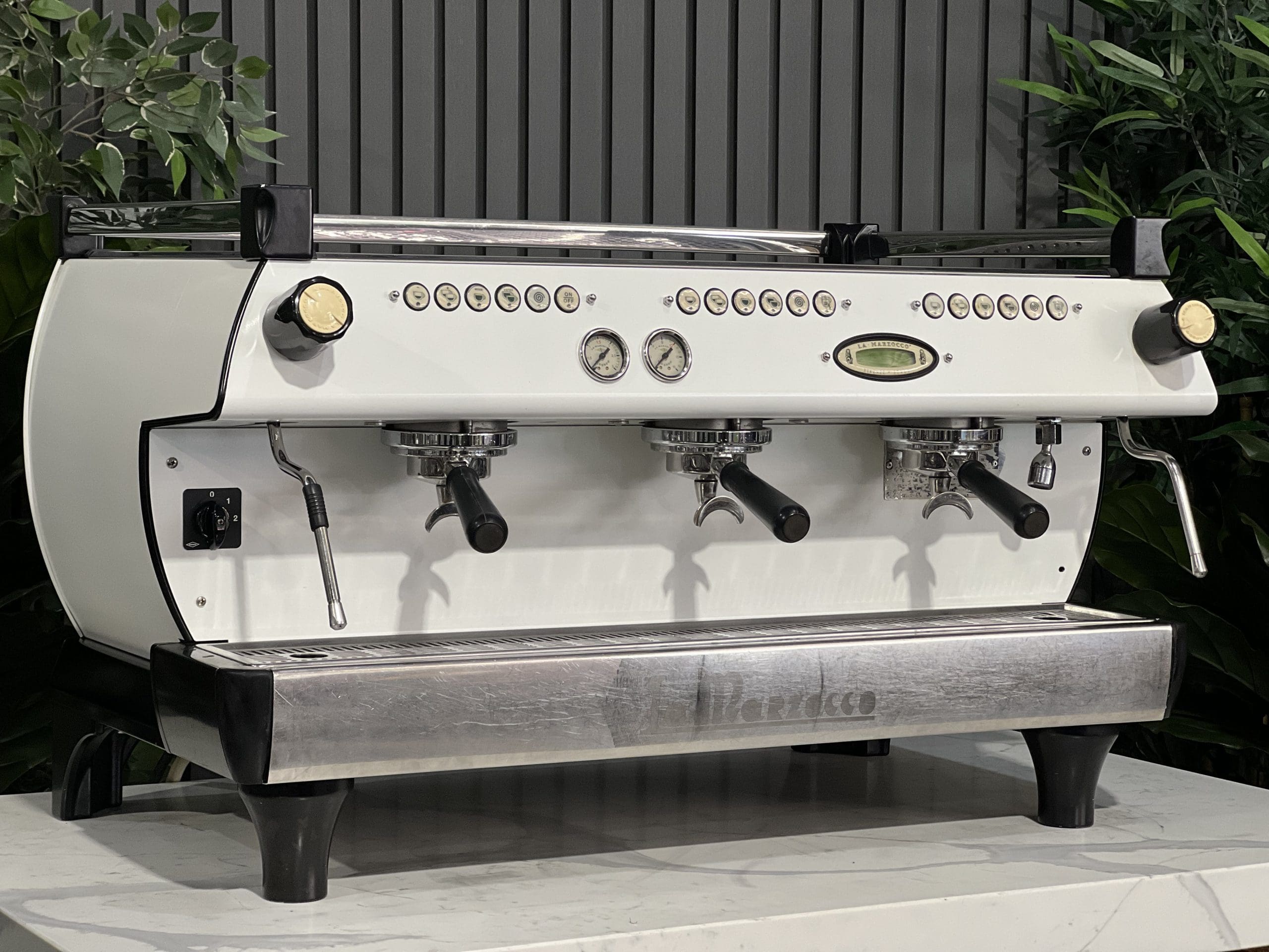 La Marzocco GB5 3 Group High Feet Full White