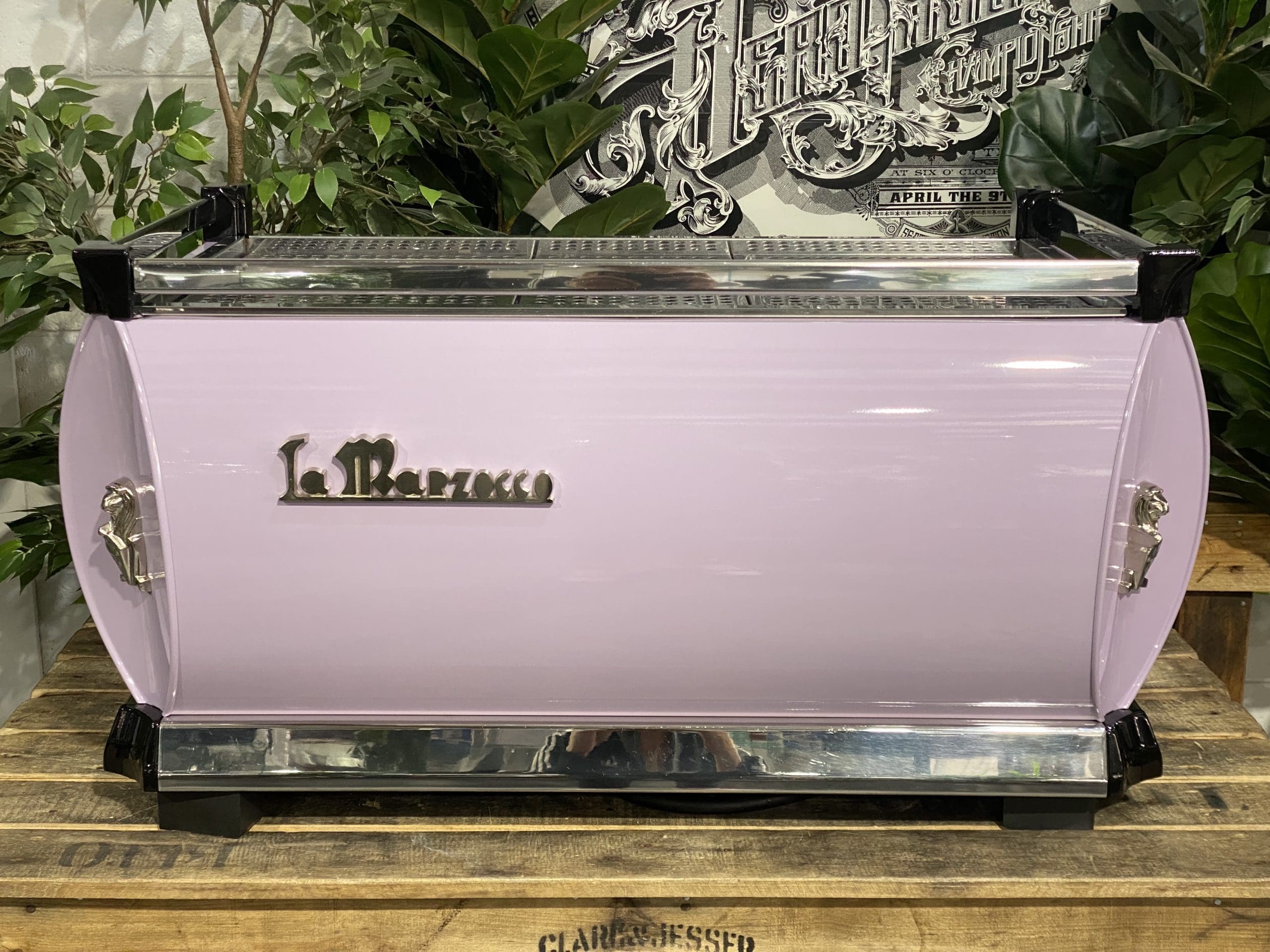 La Marzocco GB5 3 Group  Violet & Black Splashback