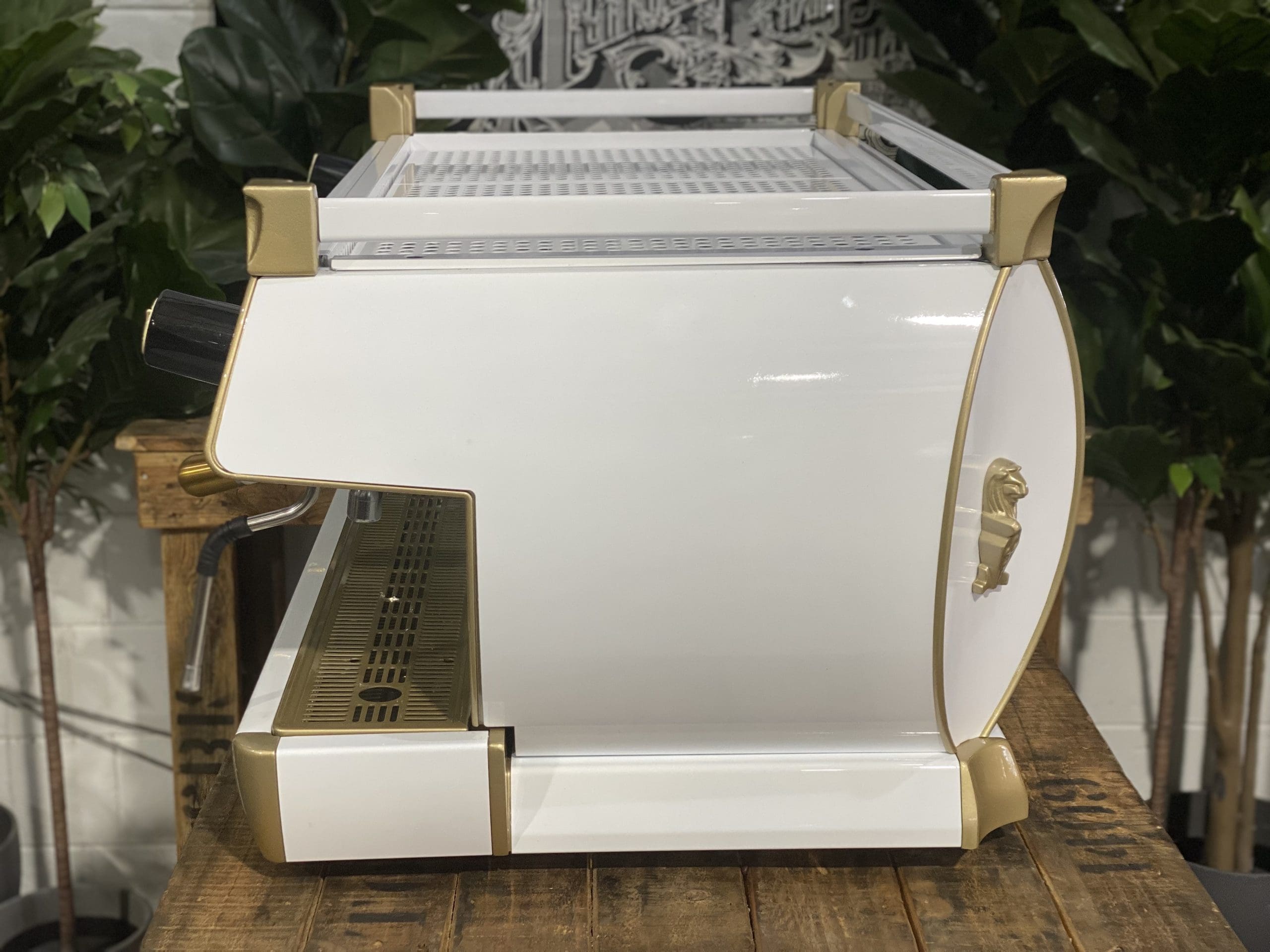 La Marzocco GB5 Group White & Gold W. Pesado Group Handles