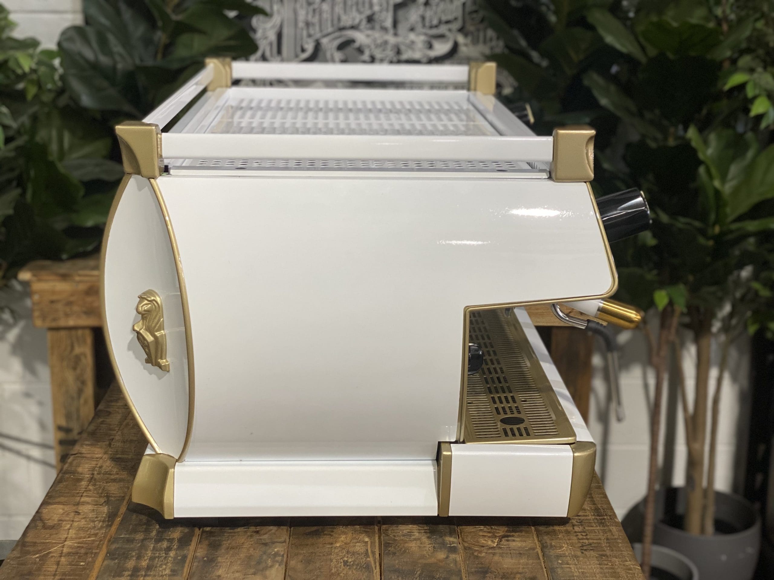 La Marzocco GB5 Group White & Gold W. Pesado Group Handles