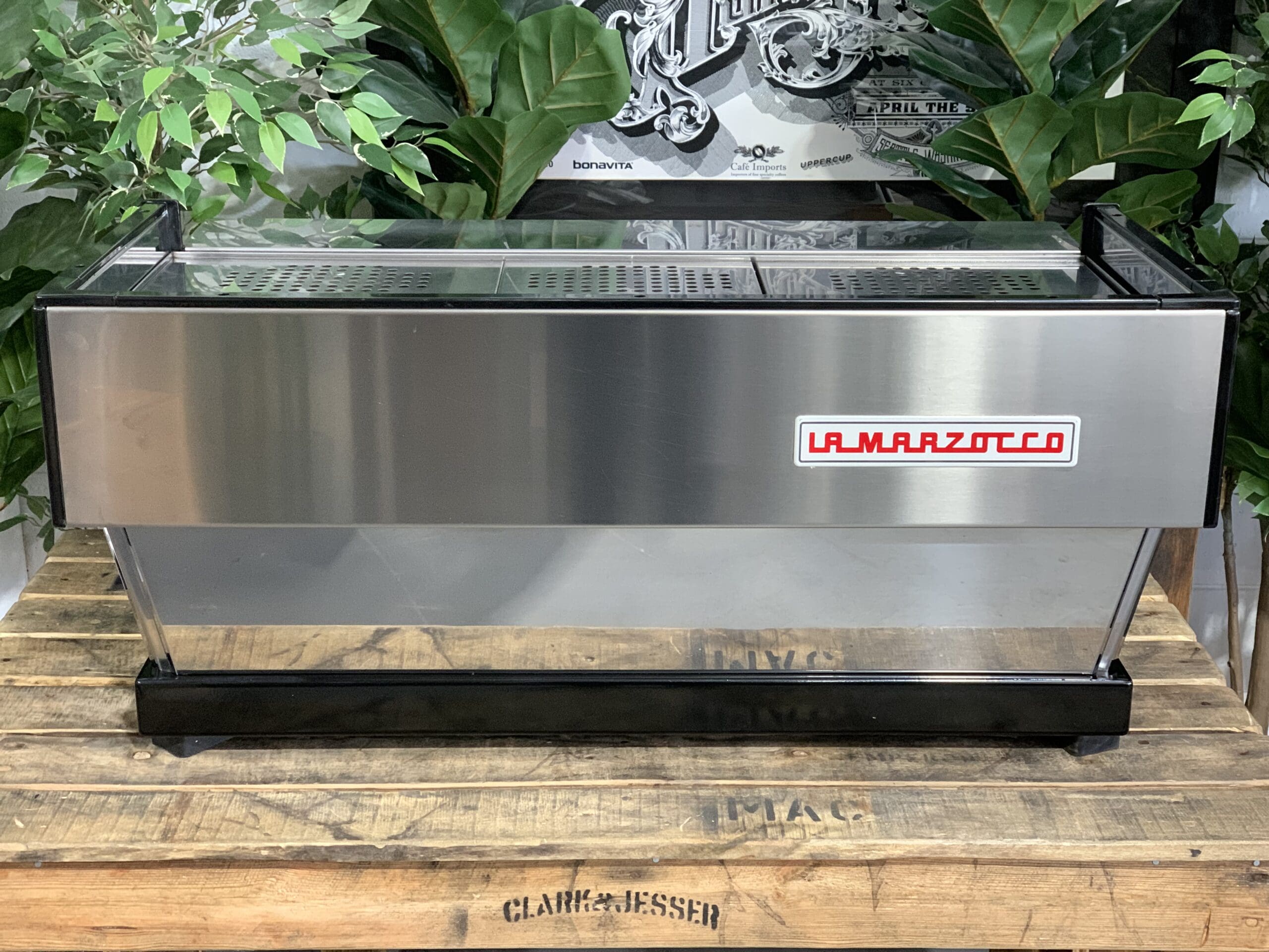 La Marzocco Linea Classic American Oak Timber MP 3 Group Stainless Steel