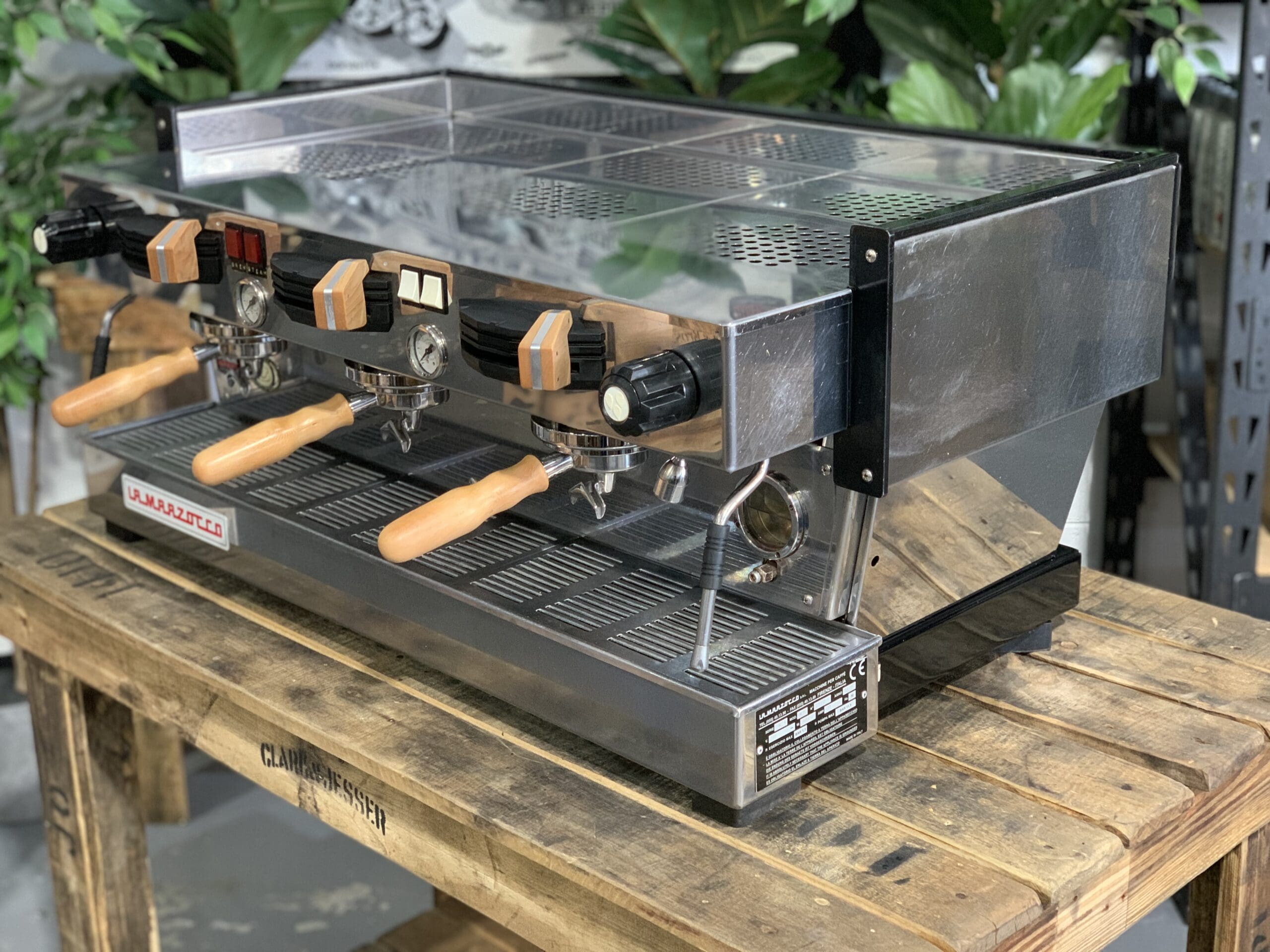 La Marzocco Linea Classic Huon Pine Timber MP 3 Group Stainless Steel