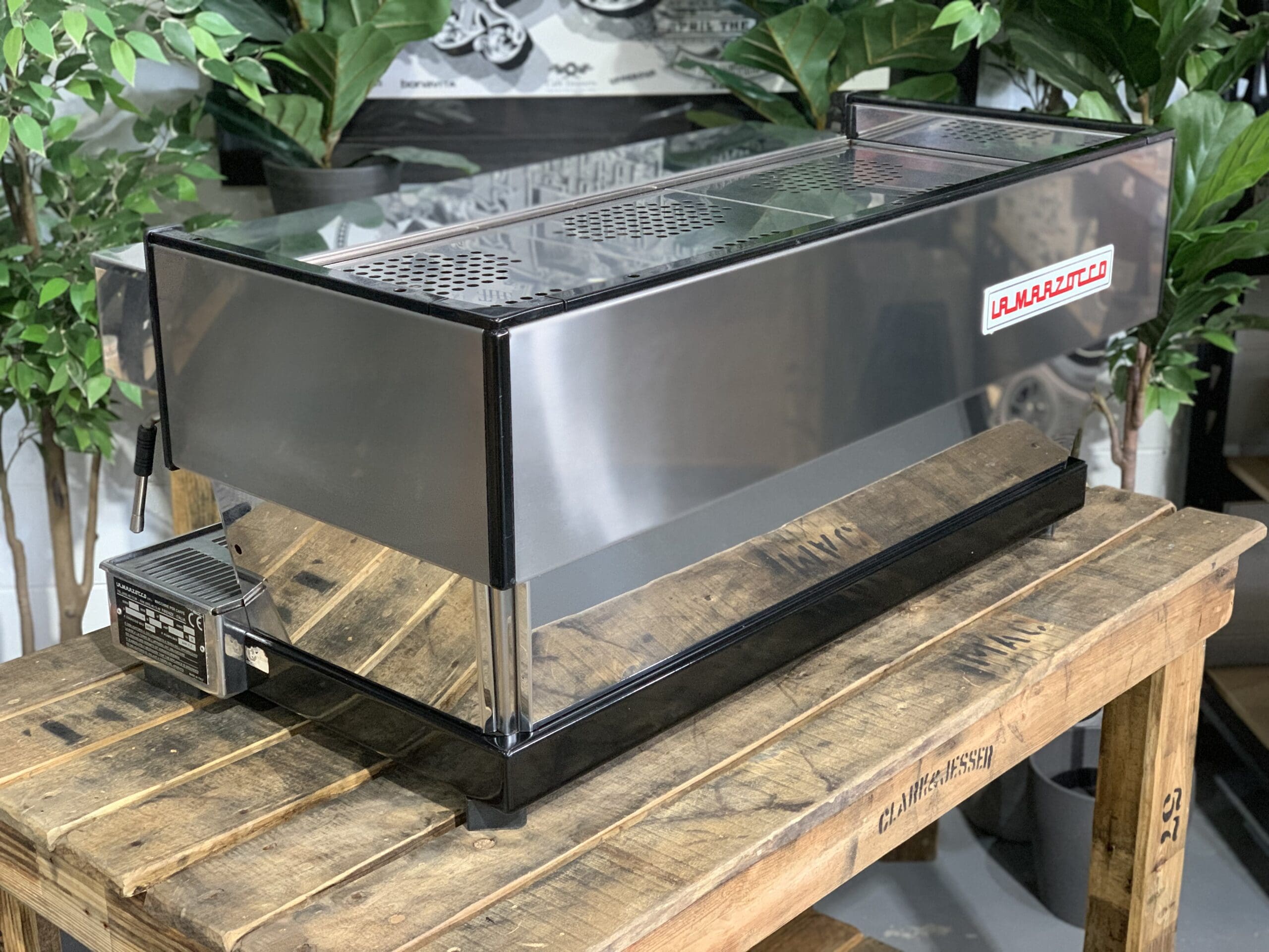 La Marzocco Linea Classic Huon Pine Timber MP 3 Group Stainless Steel