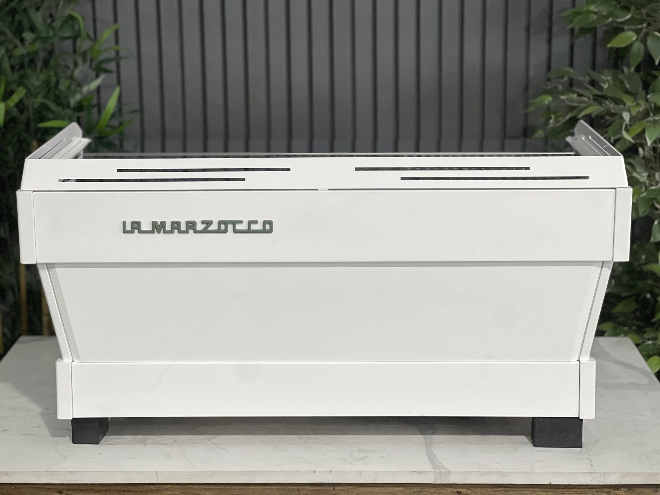 La Marzocco Linea PB 3 Group Stainless & White w/ Green Accents