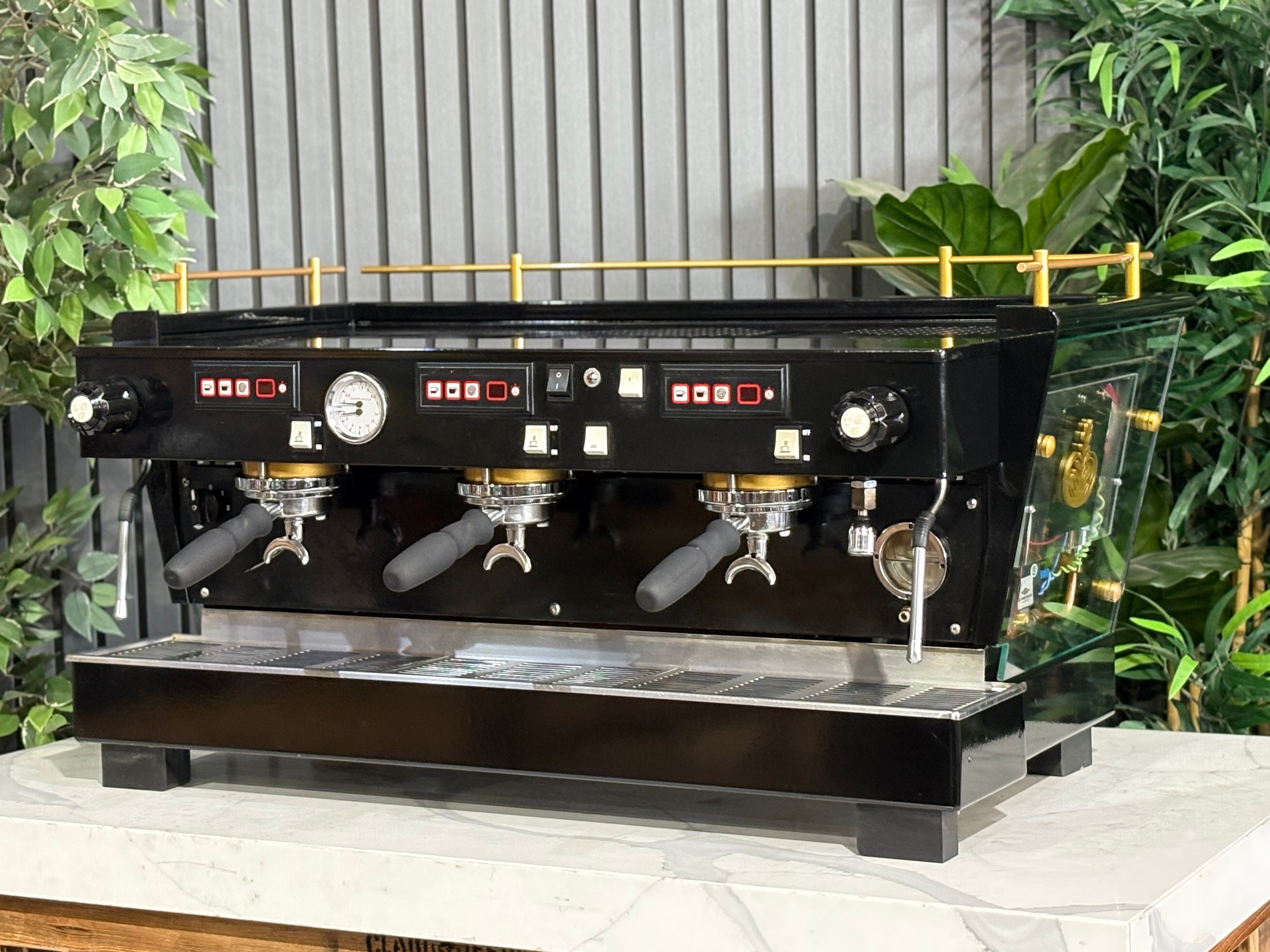 La Marzocco FB70 3 Group Custom Glass Body - Black & Gold