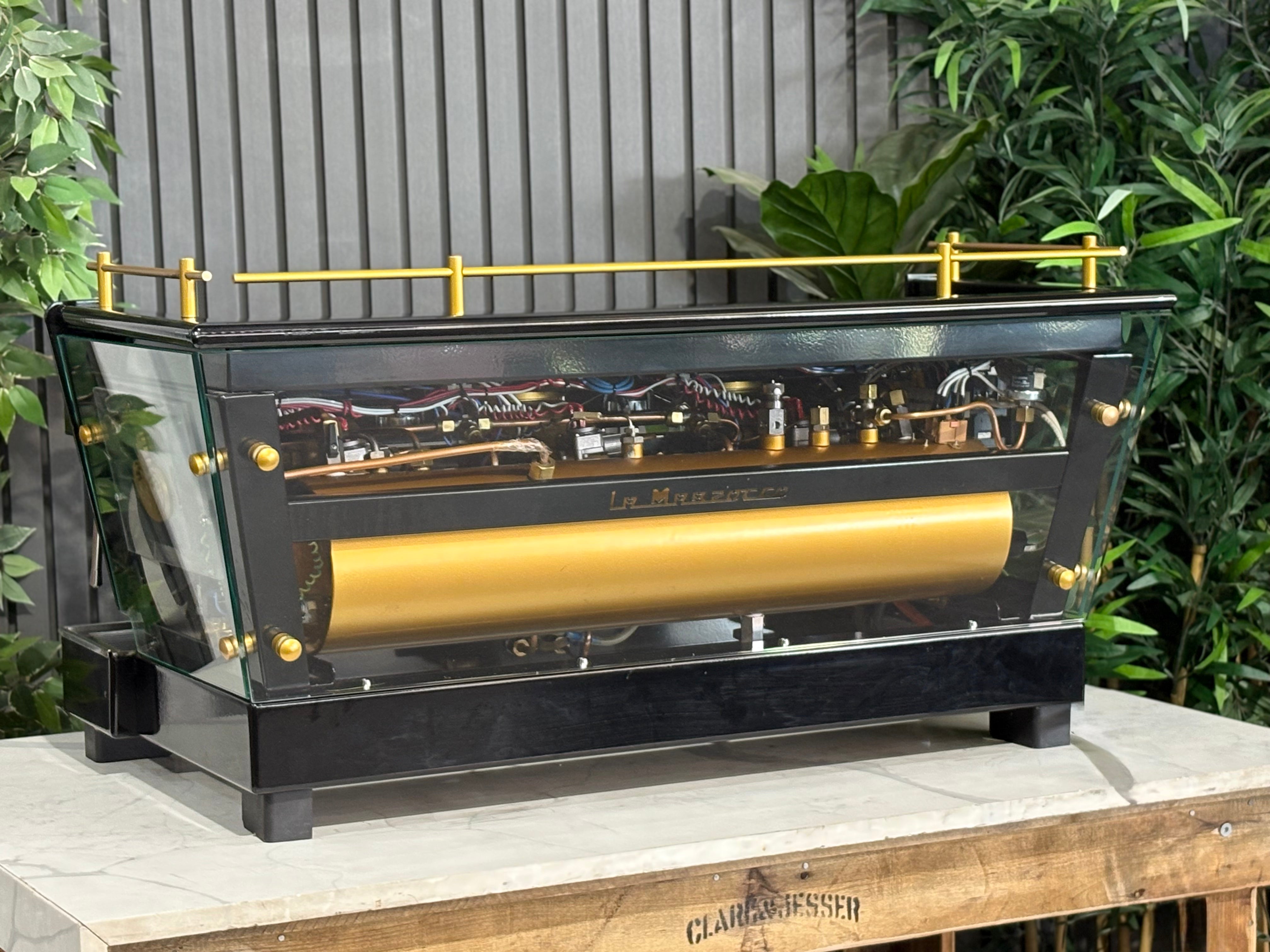La Marzocco FB70 3 Group Custom Glass Body - Black & Gold