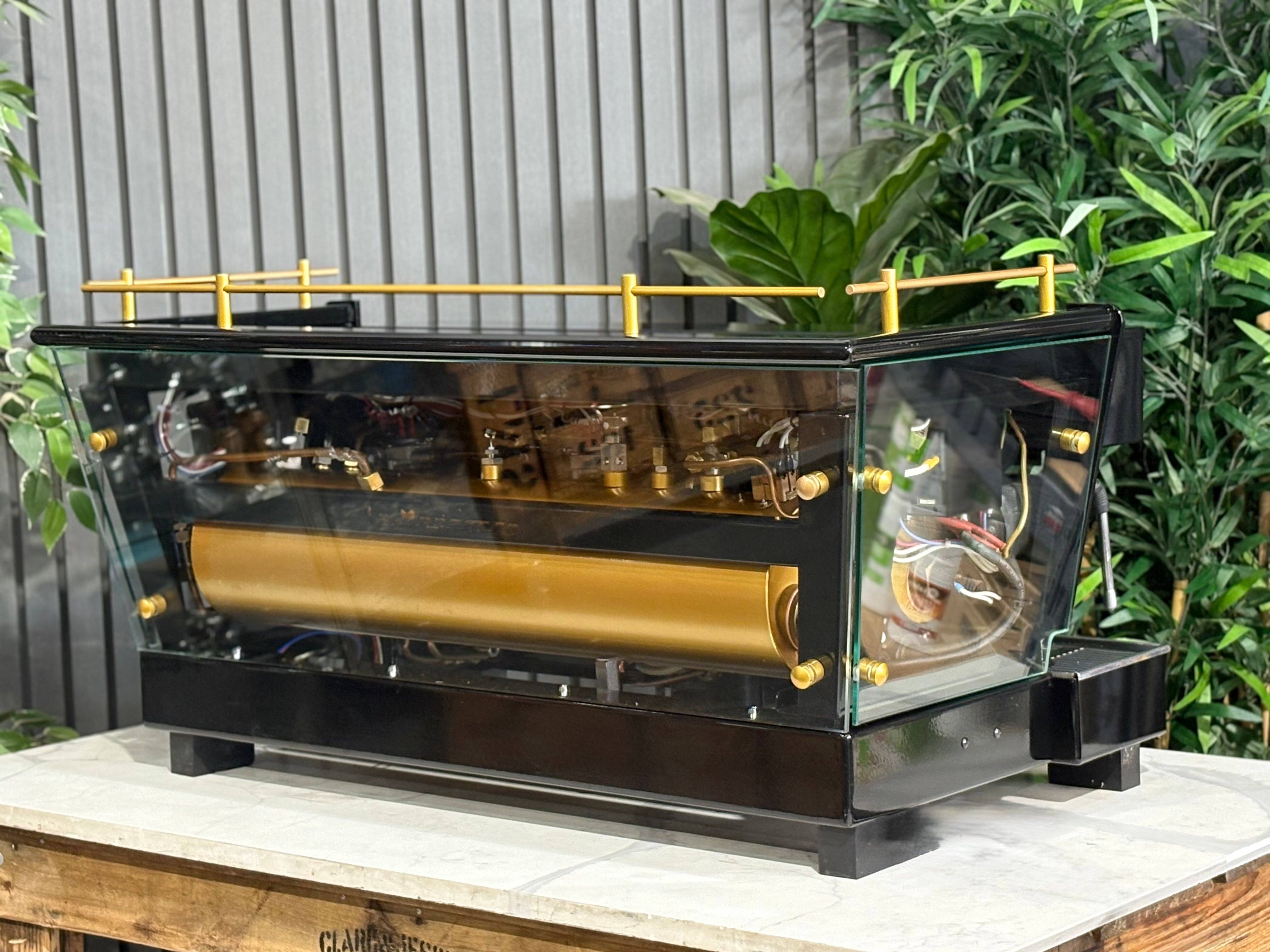 La Marzocco FB70 3 Group Custom Glass Body - Black & Gold