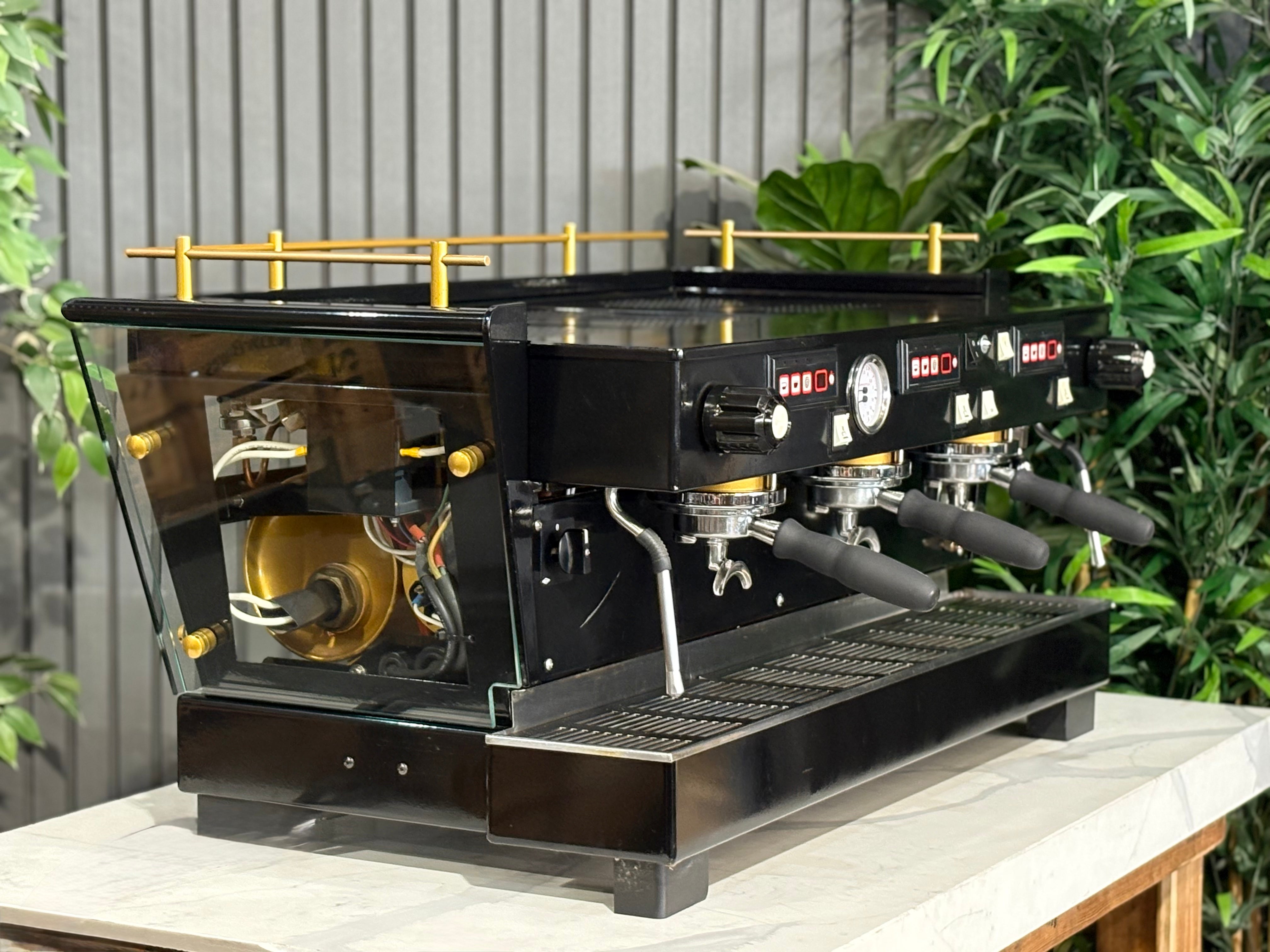 La Marzocco FB70 3 Group Custom Glass Body - Black & Gold
