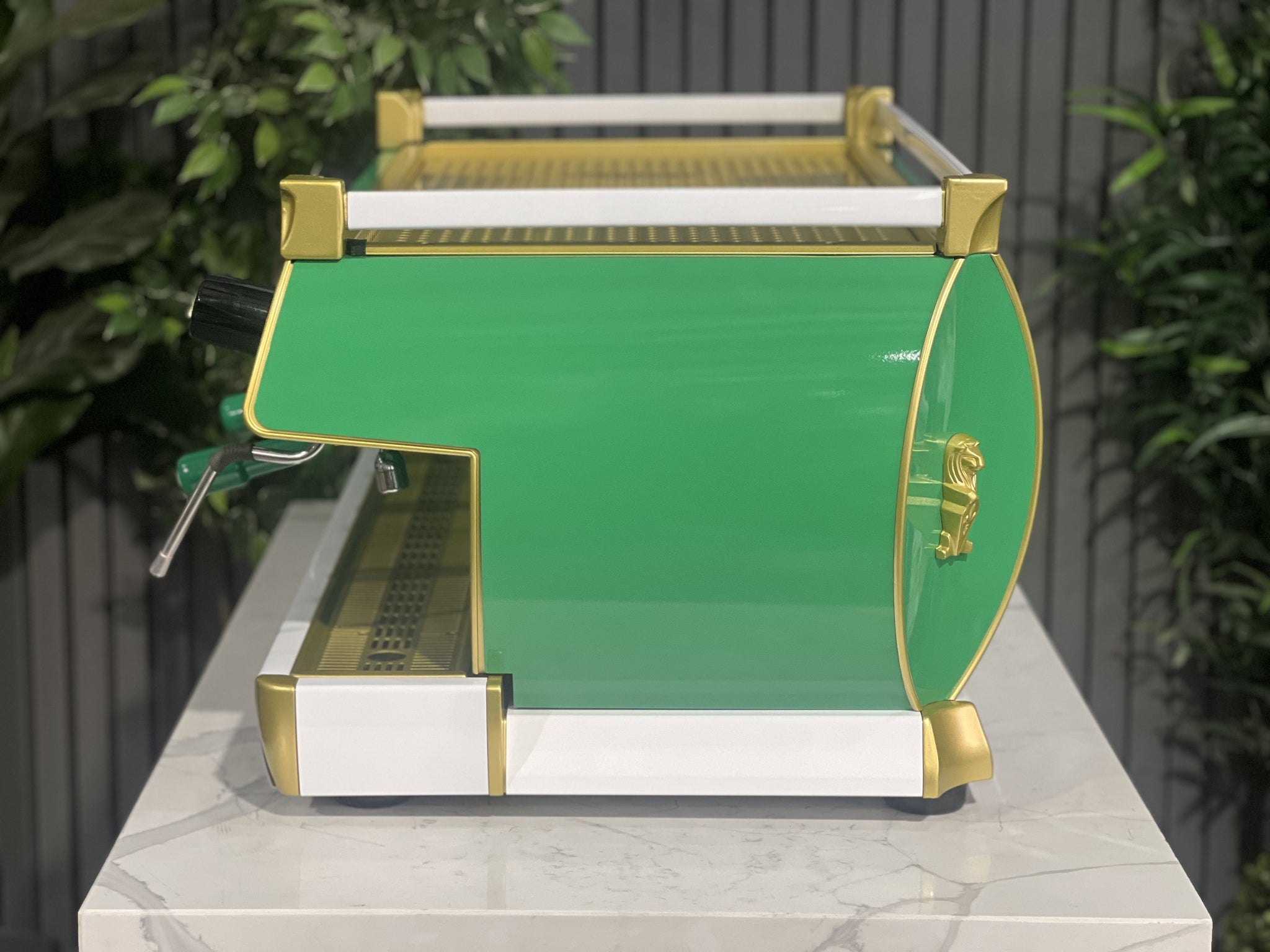 La Marzocco GB5 3 Group Green, White & Gold