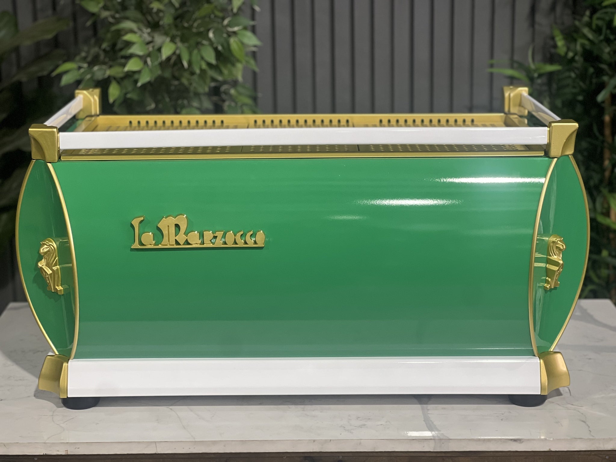 La Marzocco GB5 3 Group Green, White & Gold