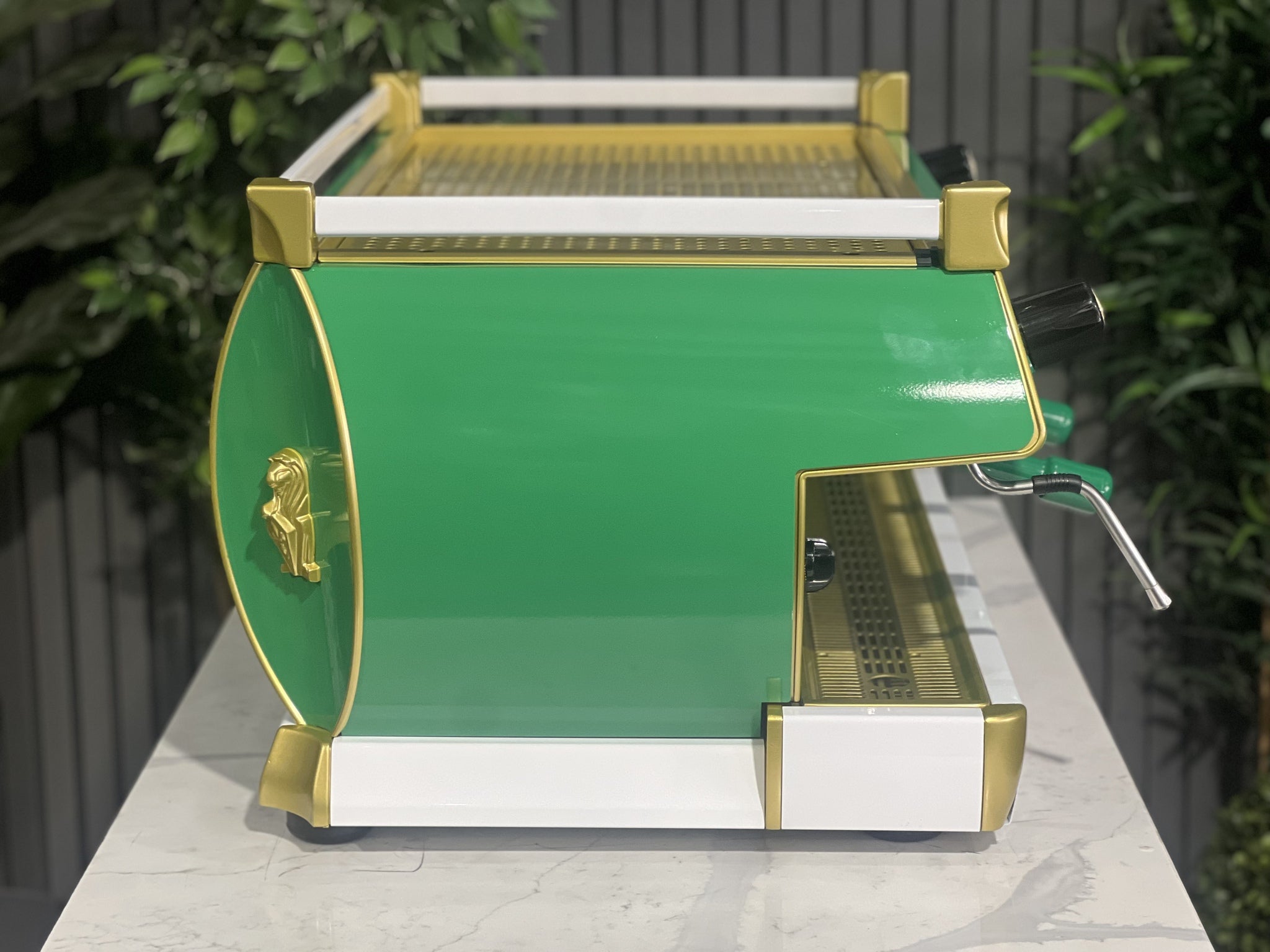 La Marzocco GB5 3 Group Green, White & Gold