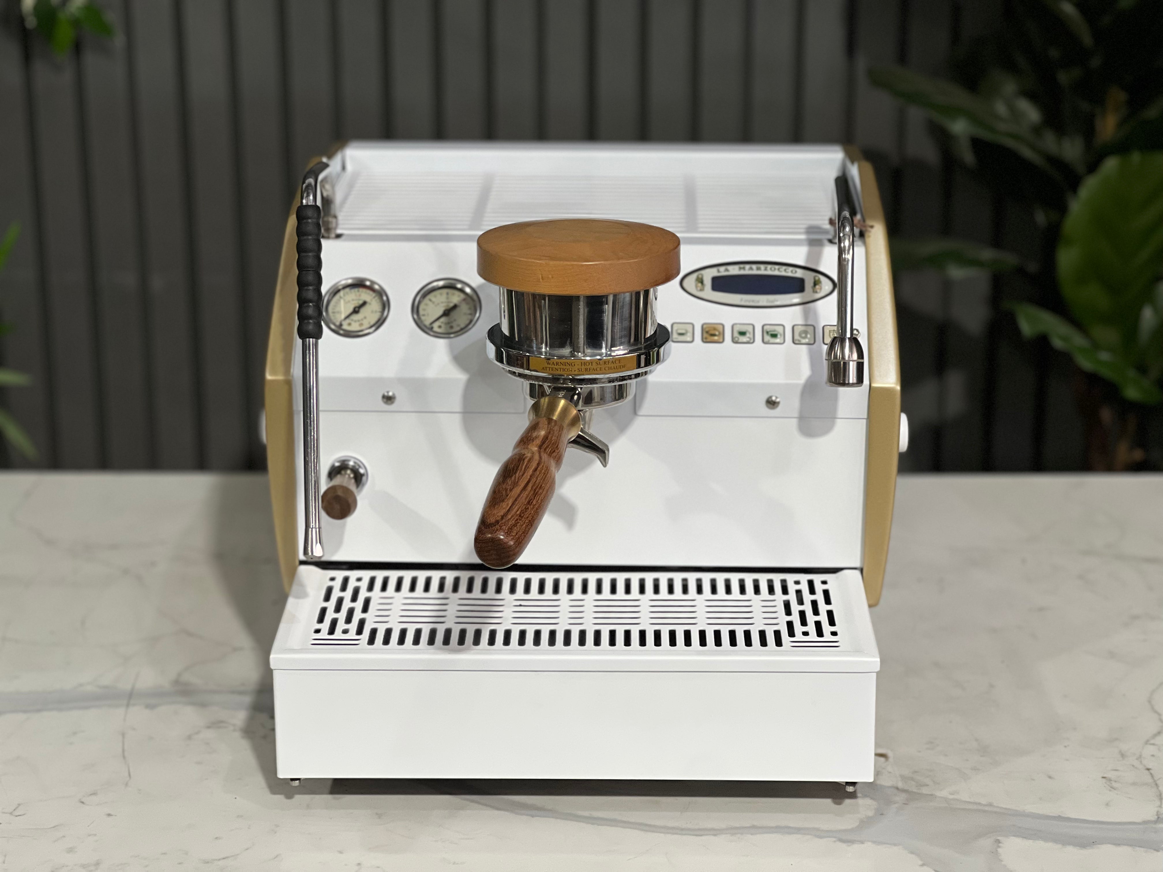 La Marzocco Gs3 Av 1 Group Espresso Coffee Machine White , Gold & Timber