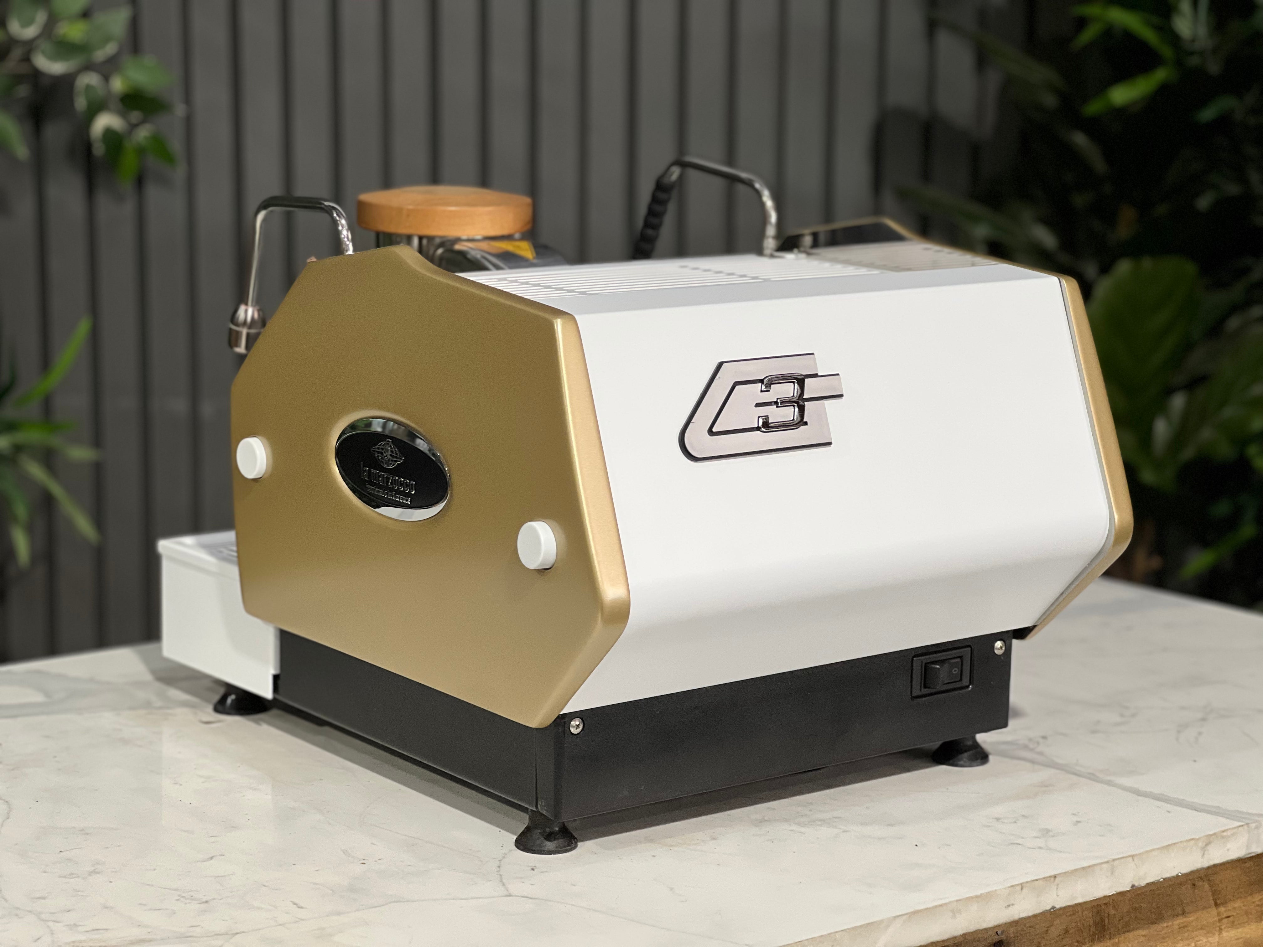 La Marzocco Gs3 Av 1 Group Espresso Coffee Machine White , Gold & Timber
