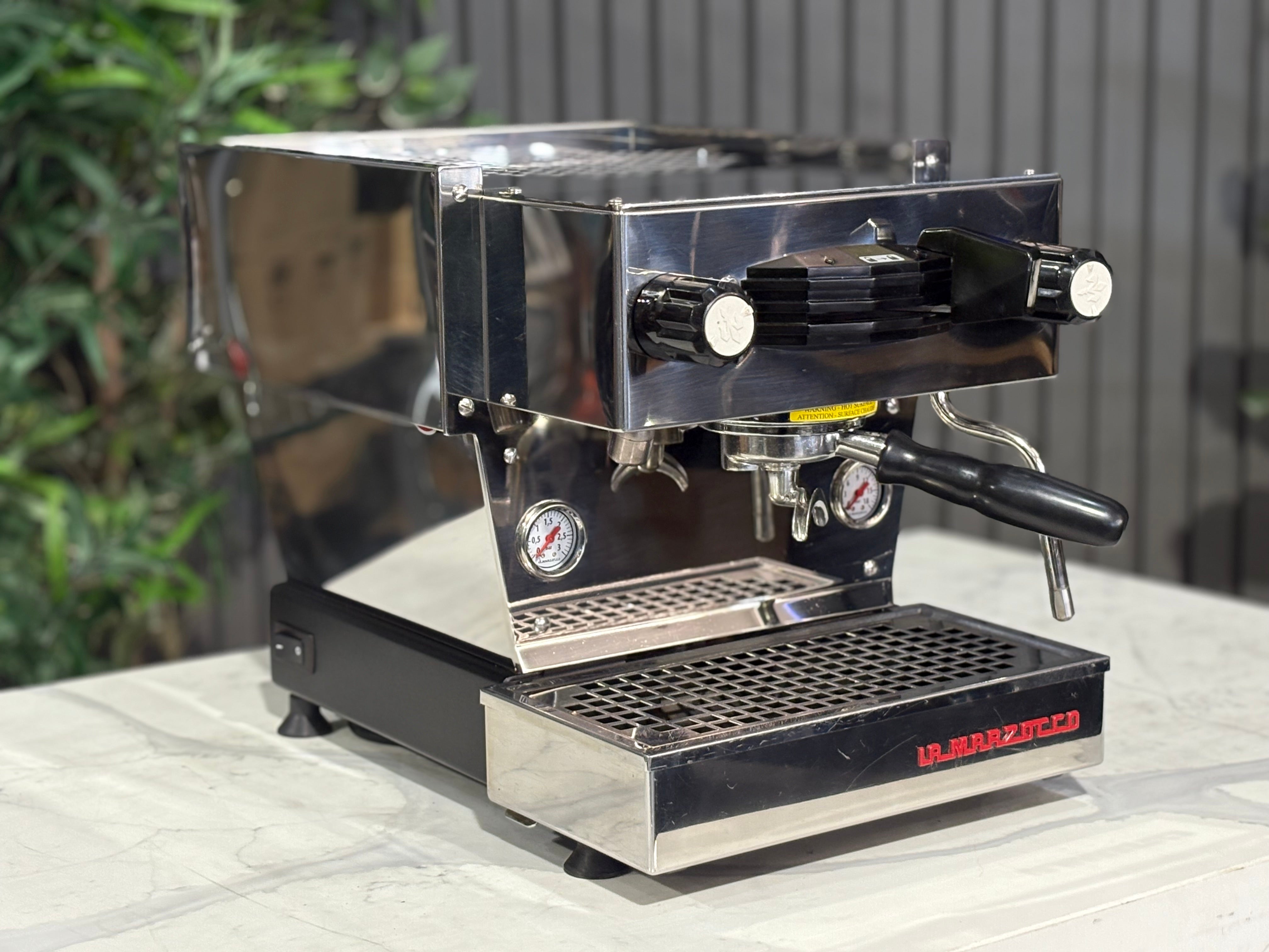 La Marzocco Linea Mini MP 1 Group Coffee Machine Stainless - Used showcasing its sleek design and premium features.
