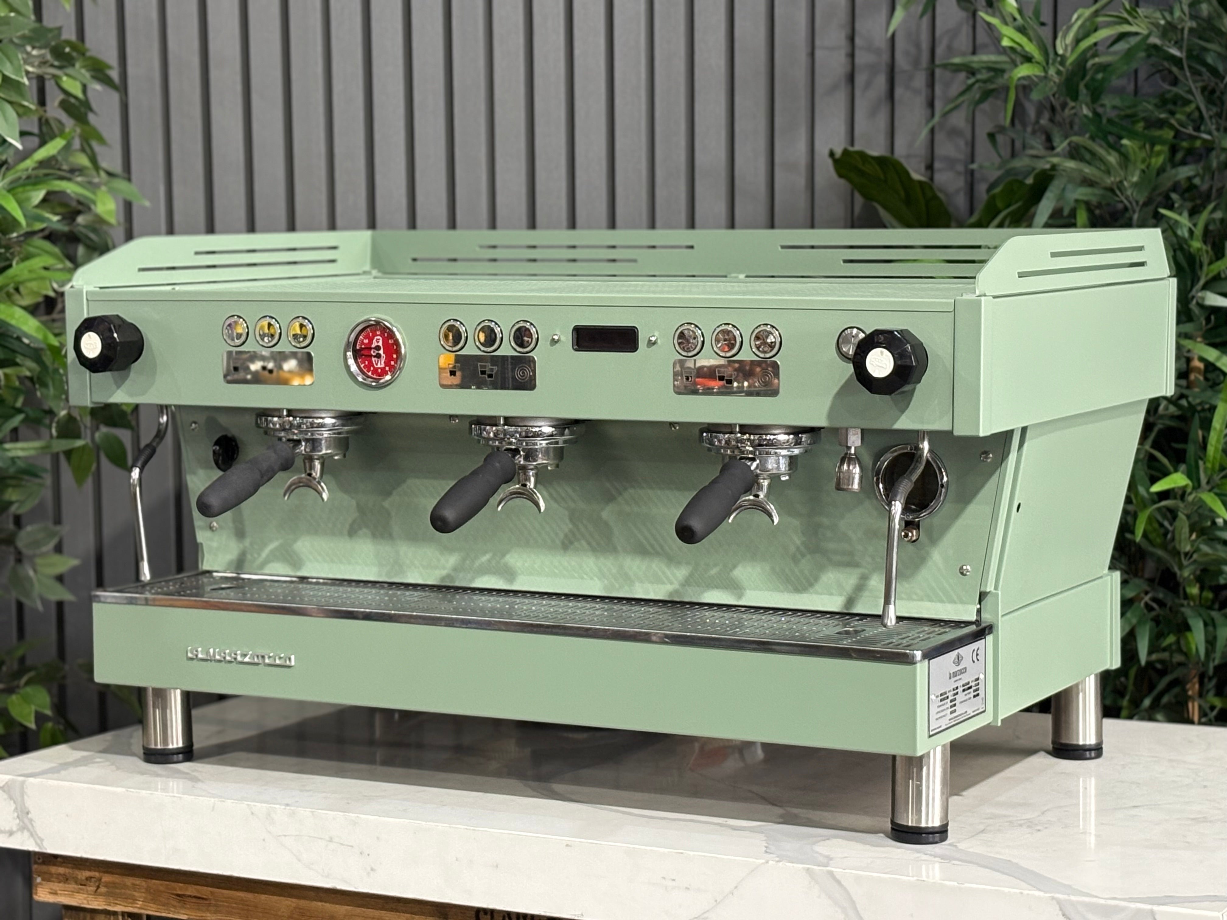 La Marzocco Linea PB 3 Group Coffee Machine Mint Green - Used on display