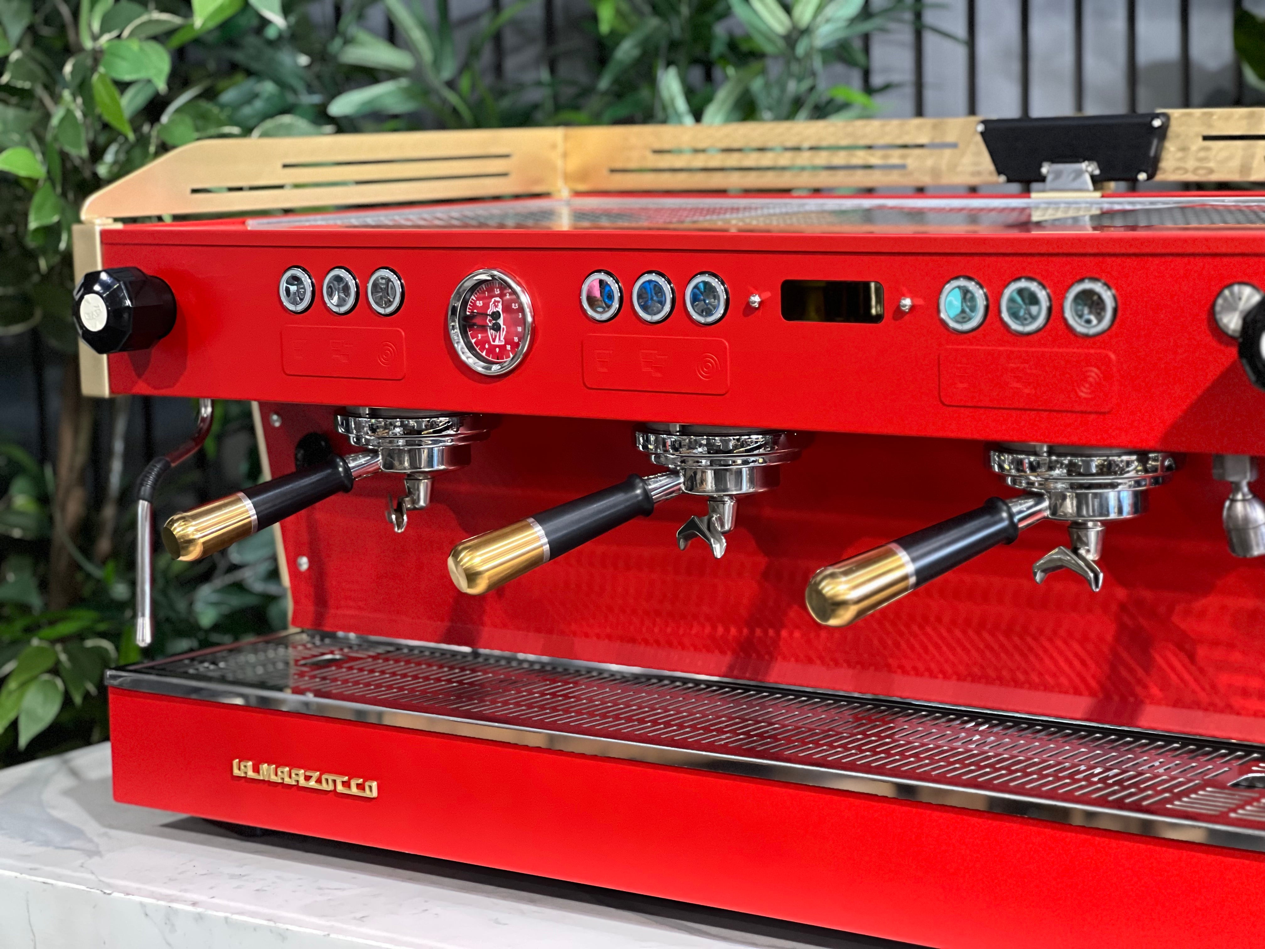 La Marzocco Linea PB 3 Group Coffee Machine Custom Red & Gold