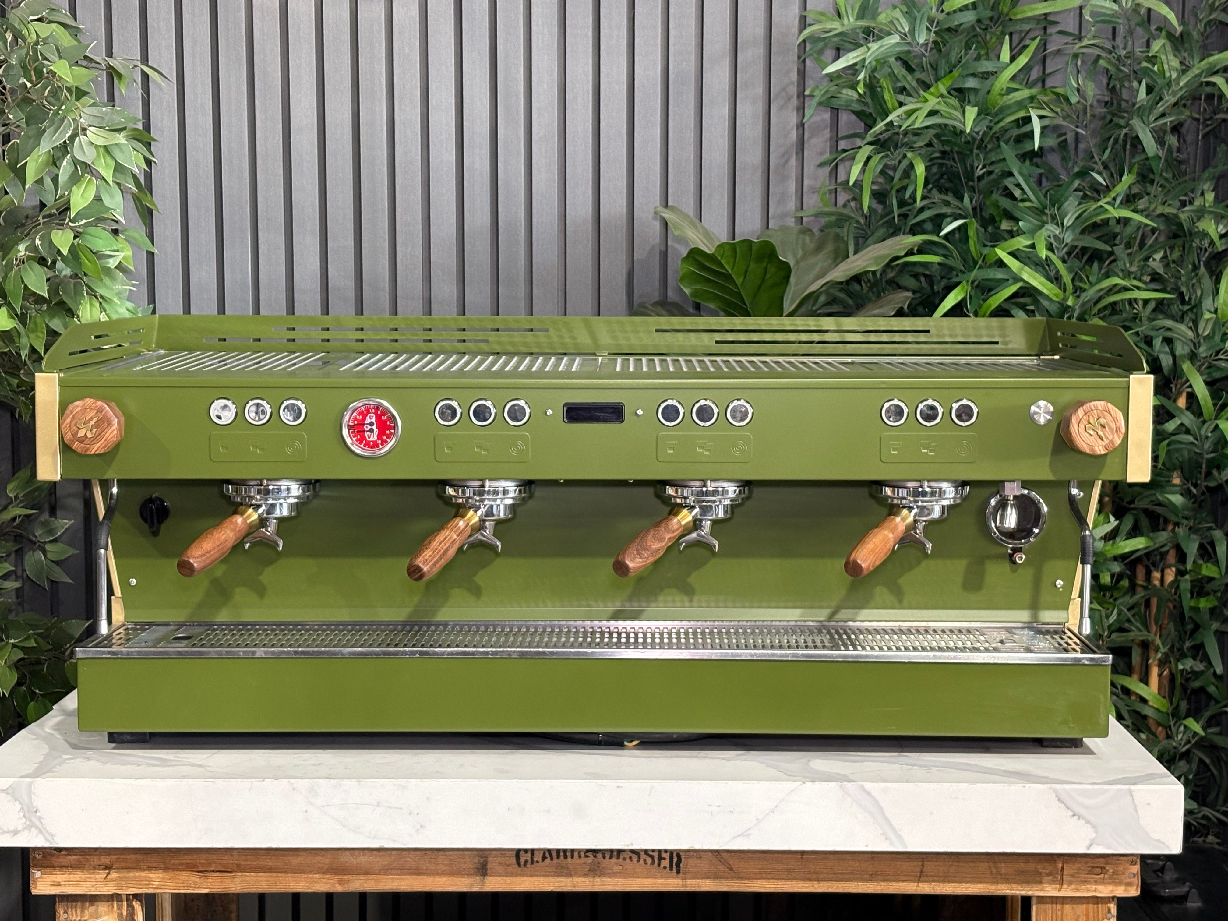 La Marzocco Linea PB 4 Group Coffee Machine Green & Timber - Used