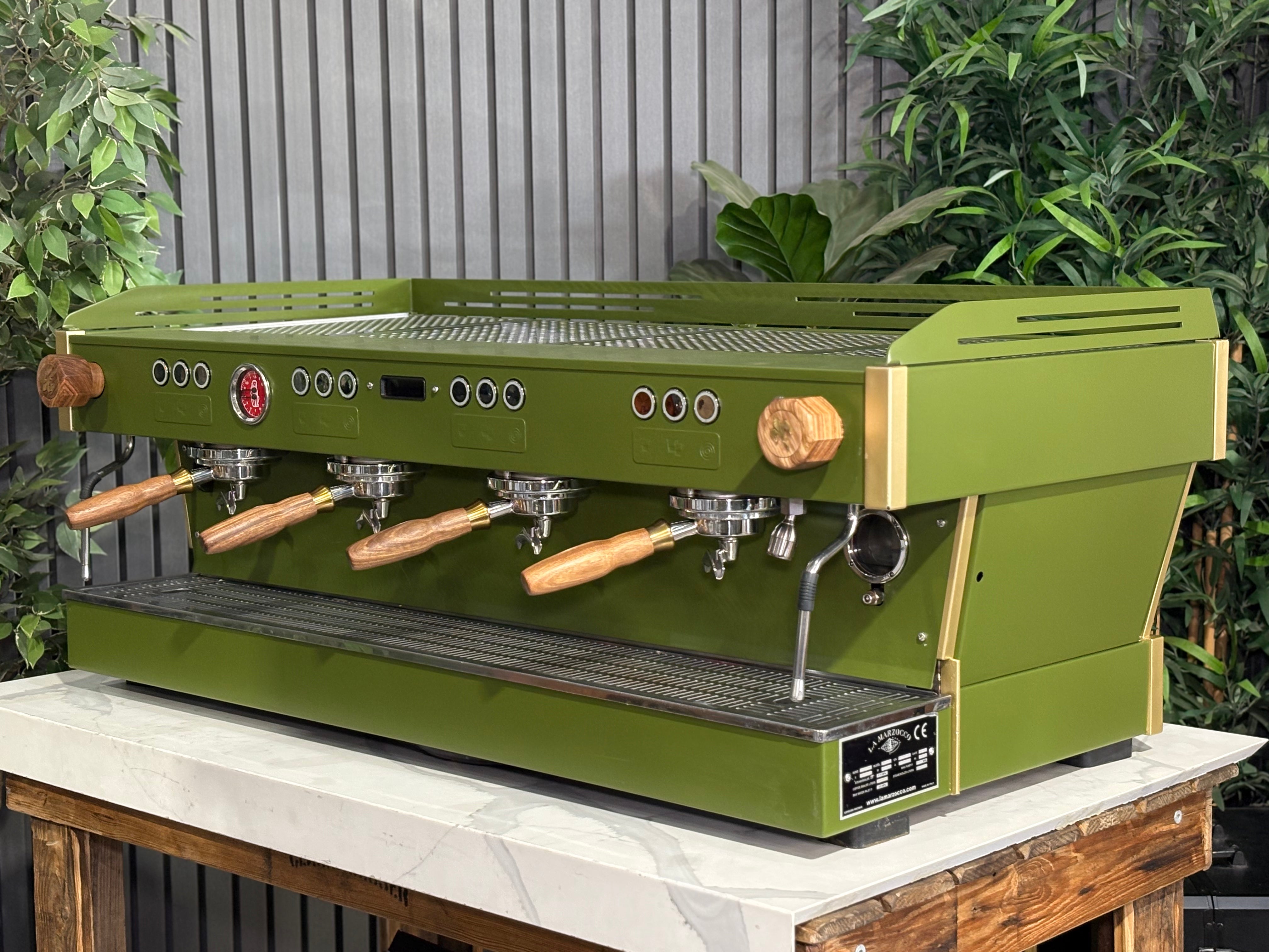La Marzocco Linea PB 4 Group Coffee Machine Green & Timber - Used