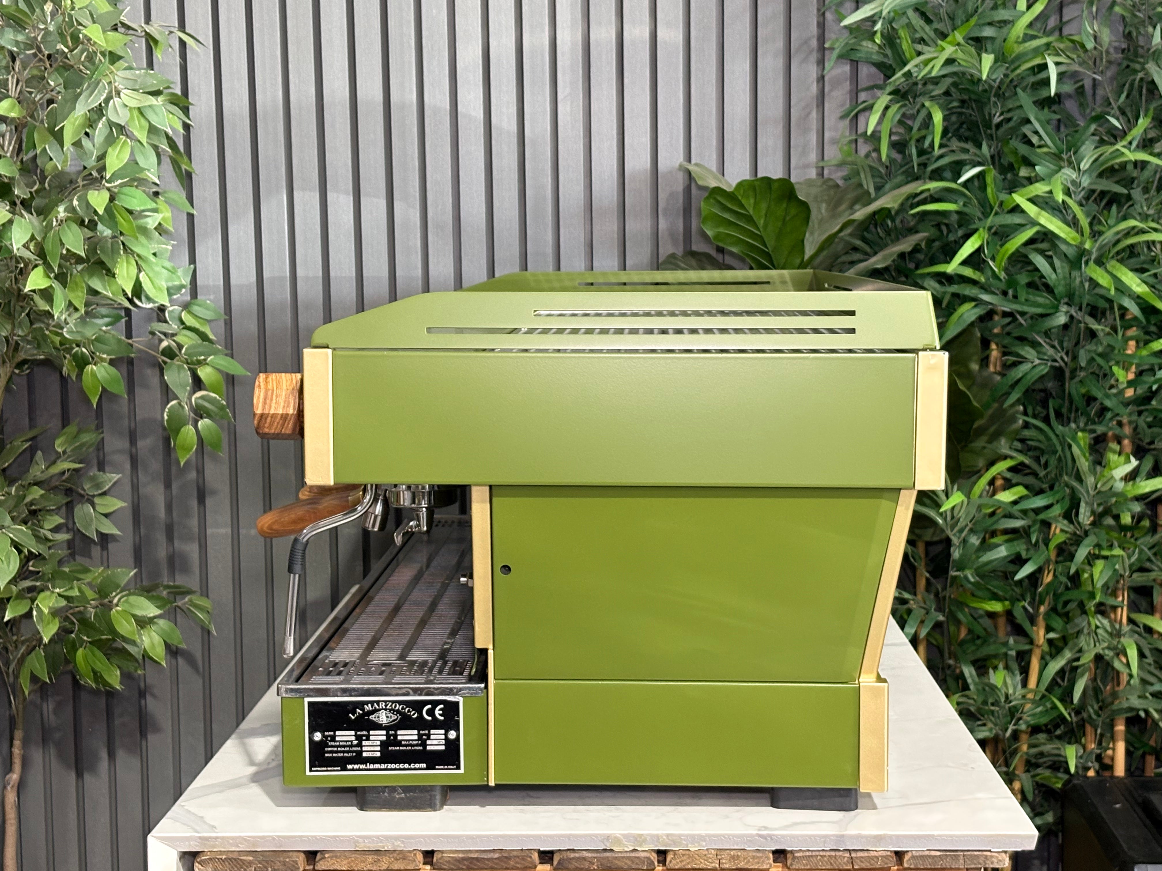 La Marzocco Linea PB 4 Group Coffee Machine Green & Timber - Used