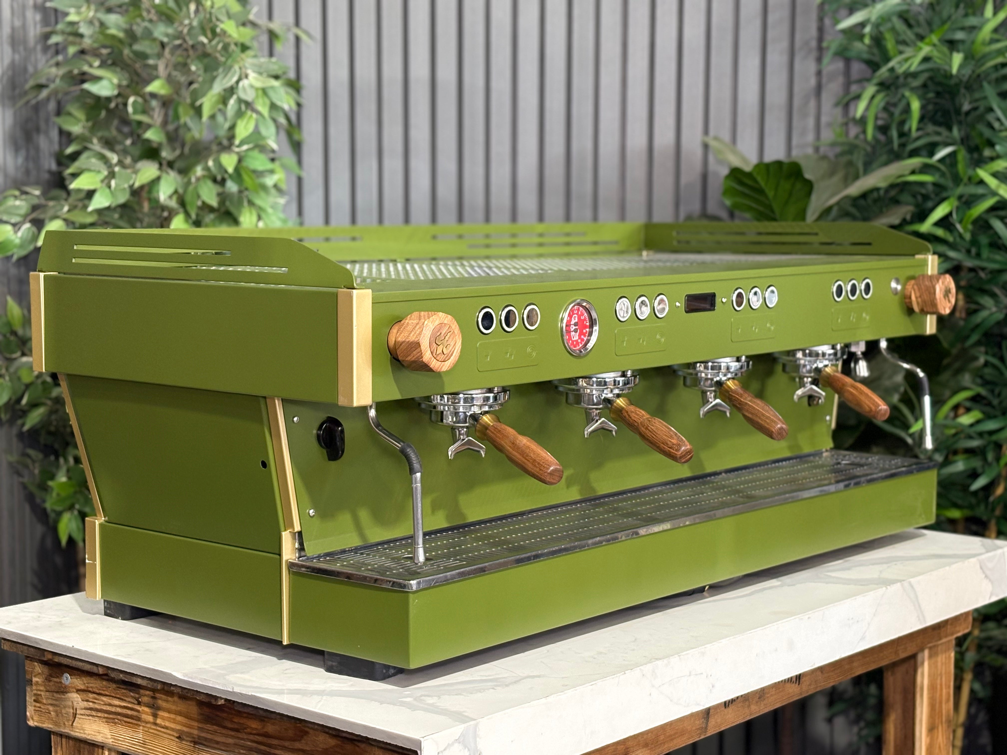 La Marzocco Linea PB 4 Group Coffee Machine Green & Timber - Used