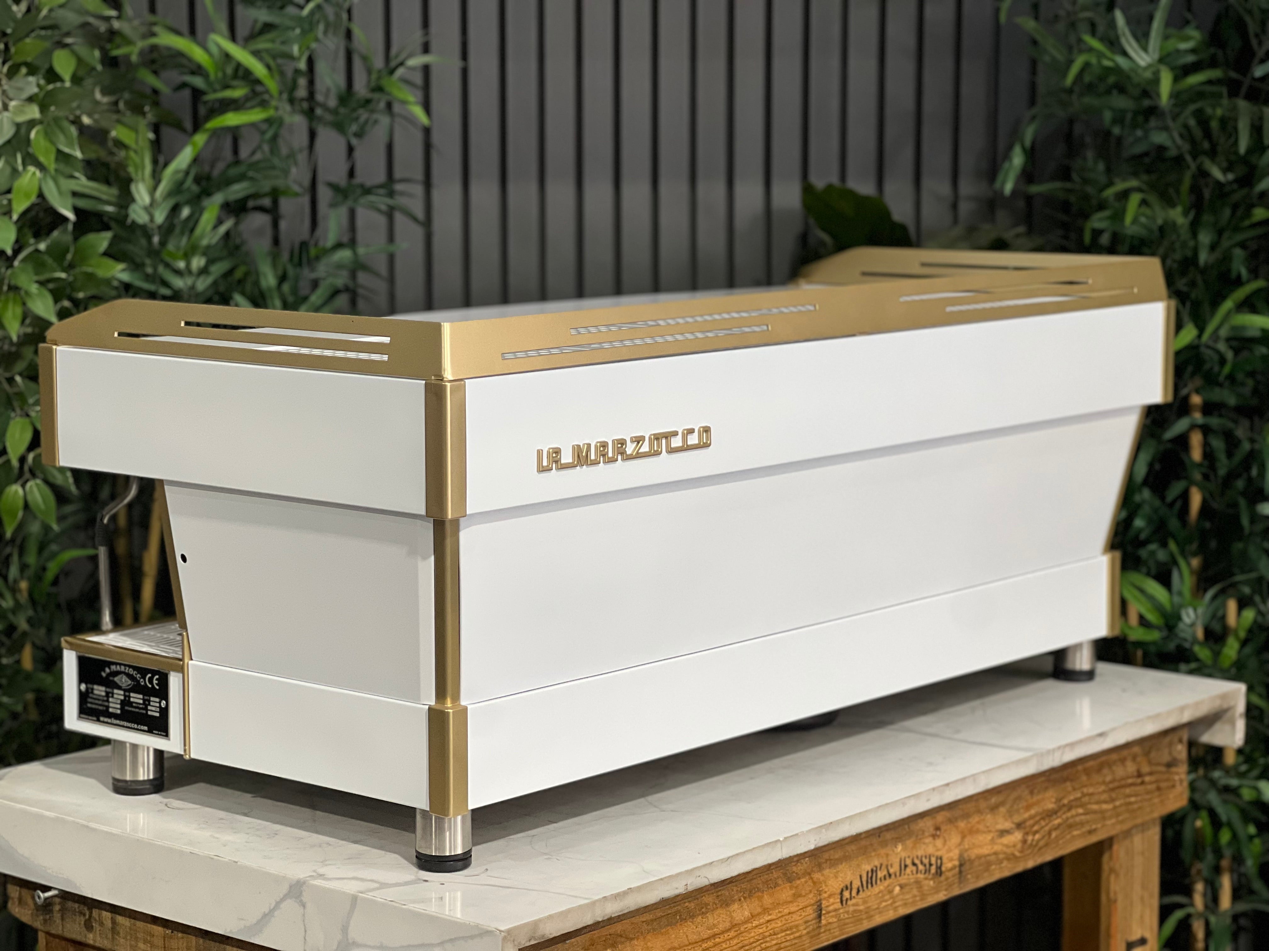 La Marzocco Linea PB 4 Group Coffee Machine White & Gold WOWA Accessories
