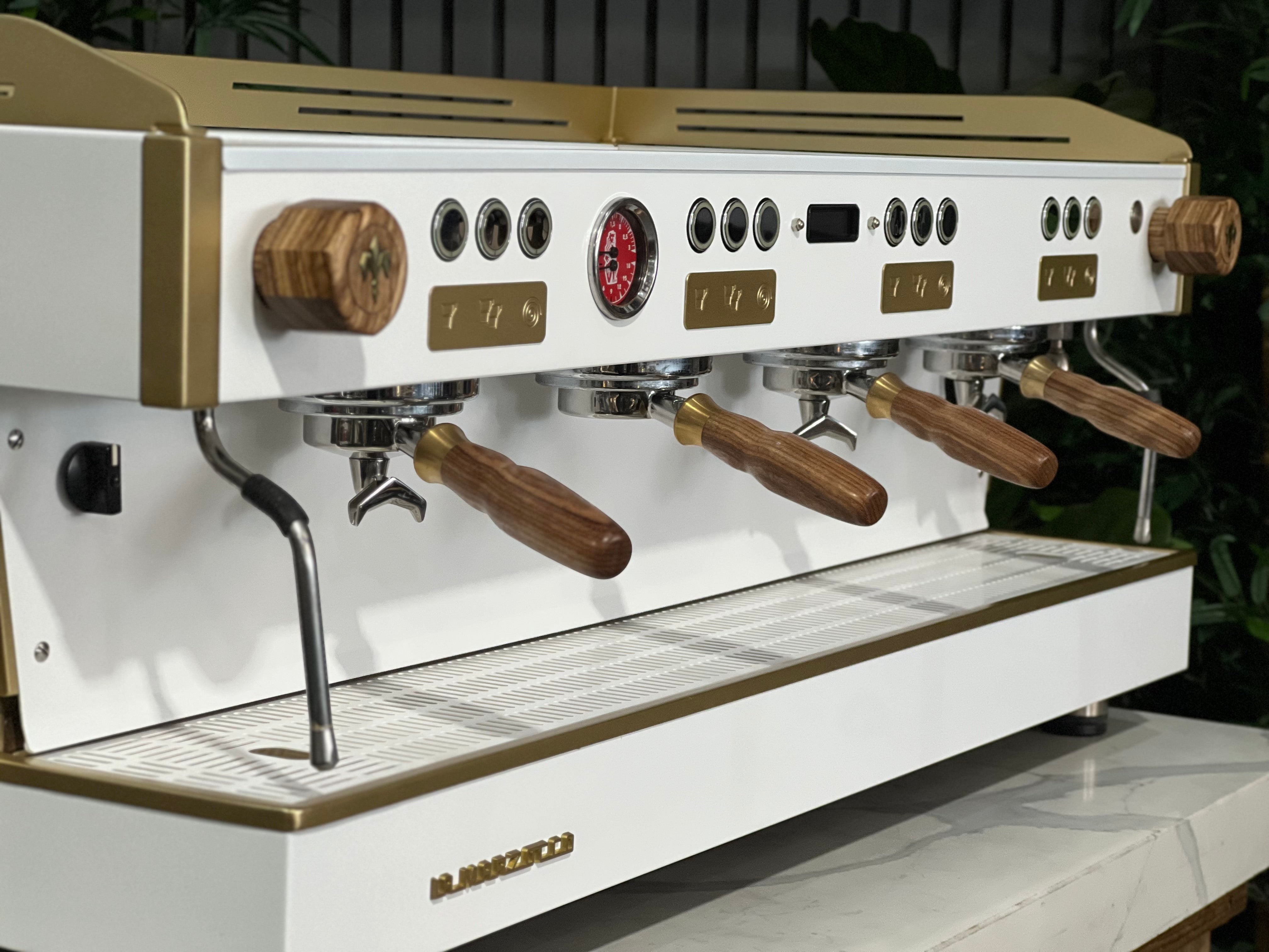 La Marzocco Linea PB 4 Group Coffee Machine White & Gold WOWA Accessories