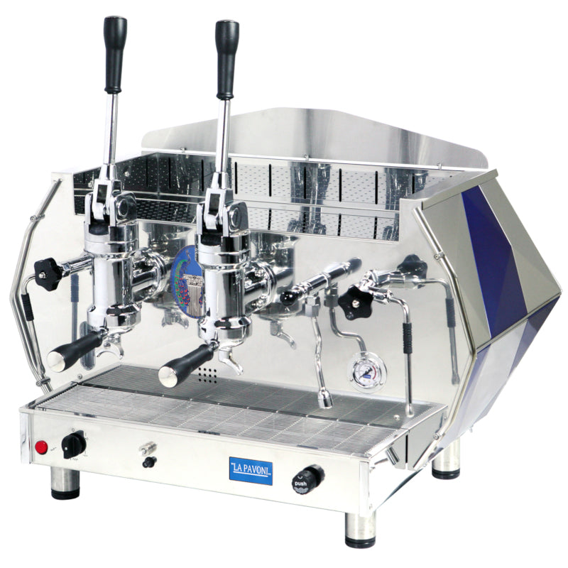 La Pavoni Diamante Lever 2 Group Coffee Machine Blue & Chrome - New