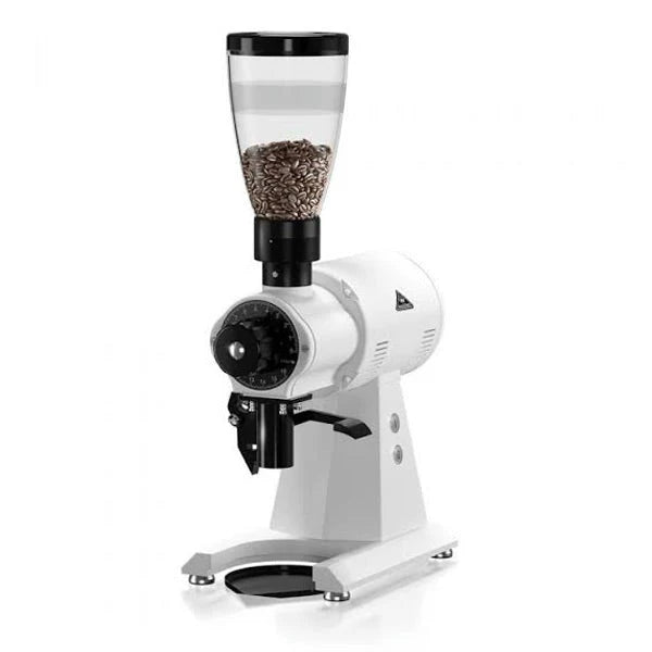 Mahlkönig EK43 S Espresso Coffee Grinder White - New displayed with beans in the hopper.