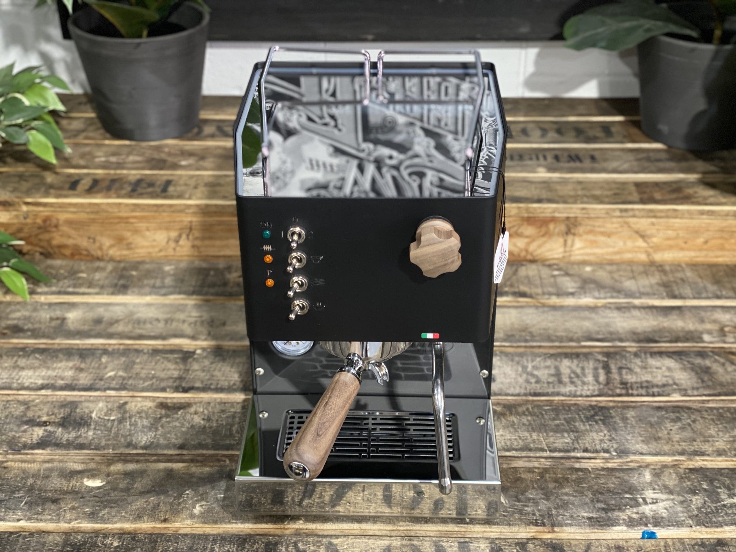 Quick Mill Pippa 1 Group Black & Timber New Espresso Coffee Machine 1858 Princes Highway , Clayton VIC 3168 Coffee Machine Warehouse