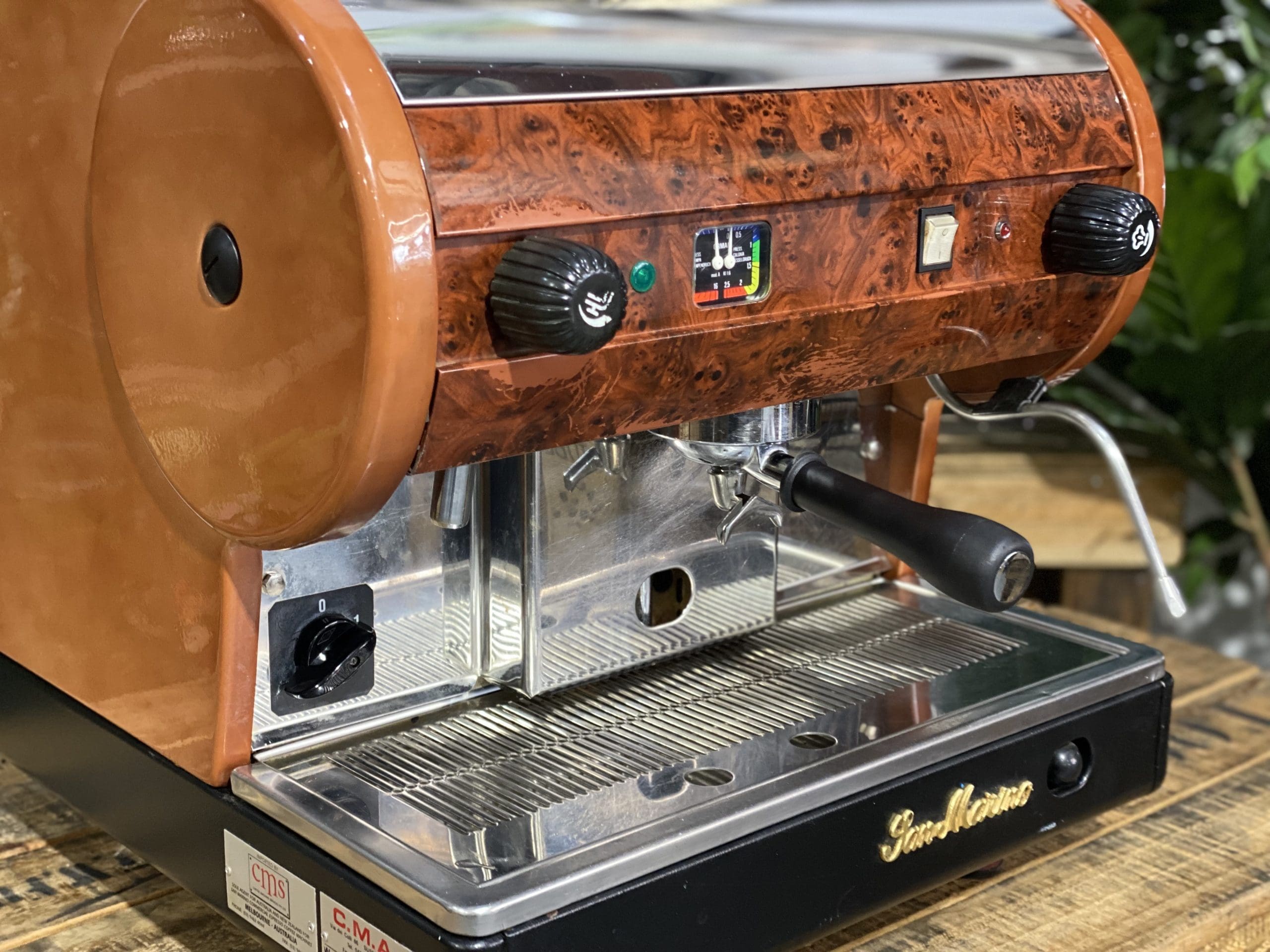 San-Marino-Lisa-Semi-Automatic-Brier-Wood-1-Group-Espresso-Coffee-Machine-1858-Princes-Highway-Clayton-VIC-3168-Coffee-Machine-Warehouse