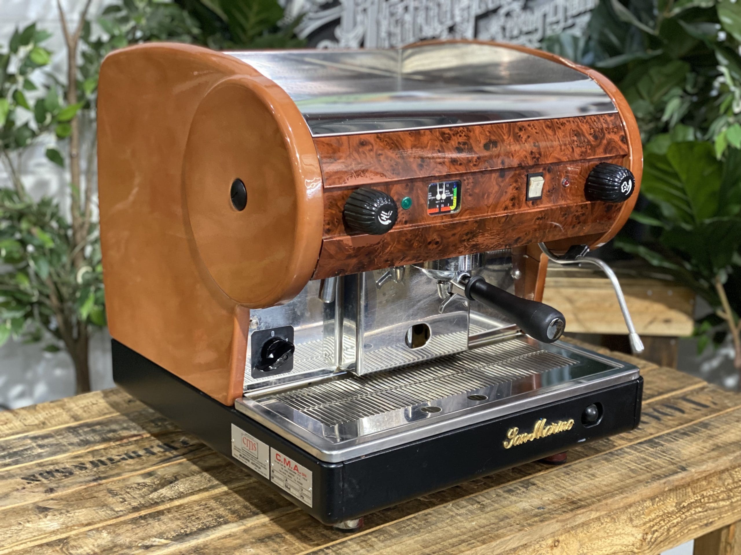 San-Marino-Lisa-Semi-Automatic-Brier-Wood-1-Group-Espresso-Coffee-Machine-1858-Princes-Highway-Clayton-VIC-3168-Coffee-Machine-Warehouse