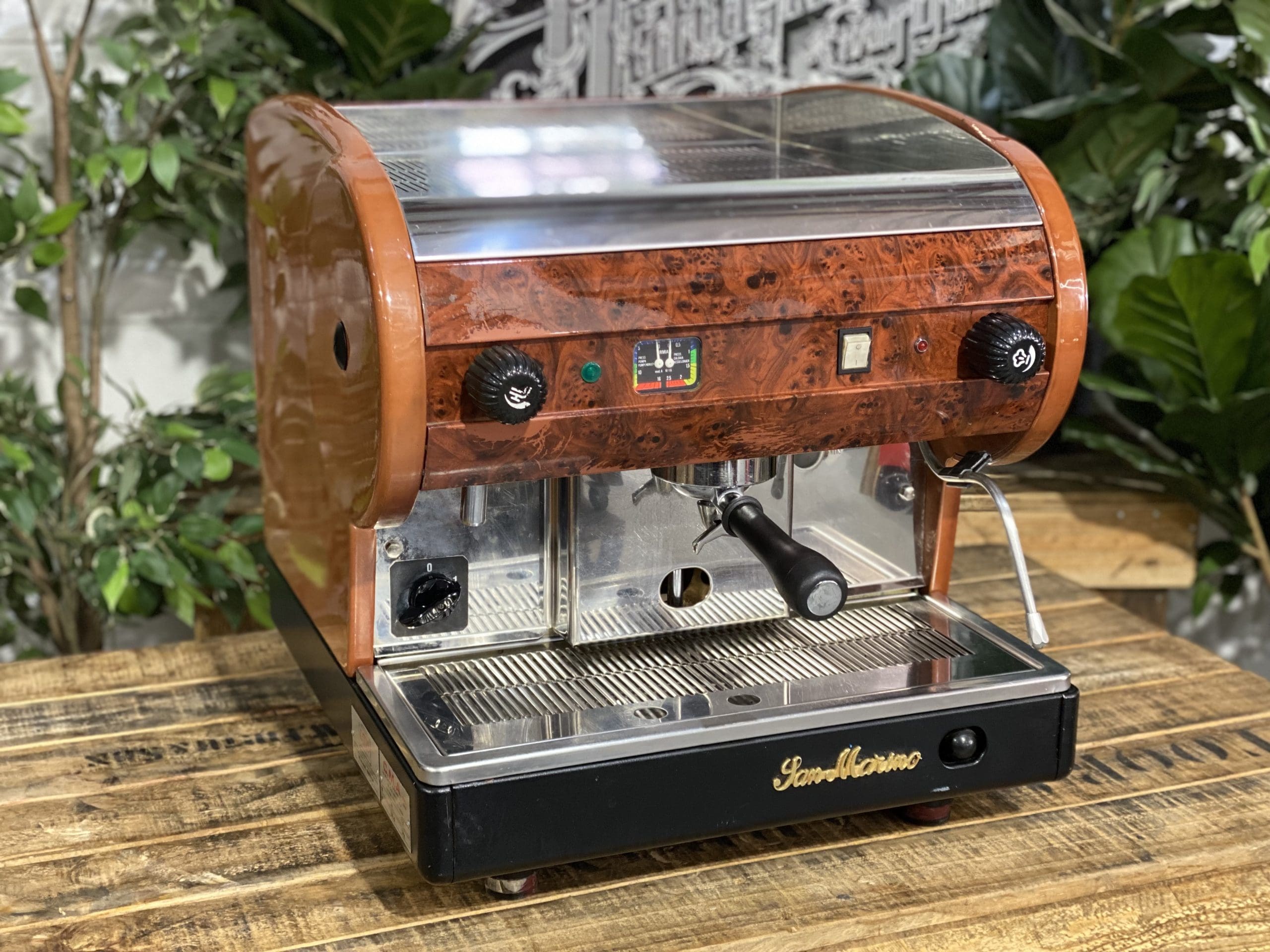 San-Marino-Lisa-Semi-Automatic-Brier-Wood-1-Group-Espresso-Coffee-Machine-1858-Princes-Highway-Clayton-VIC-3168-Coffee-Machine-Warehouse