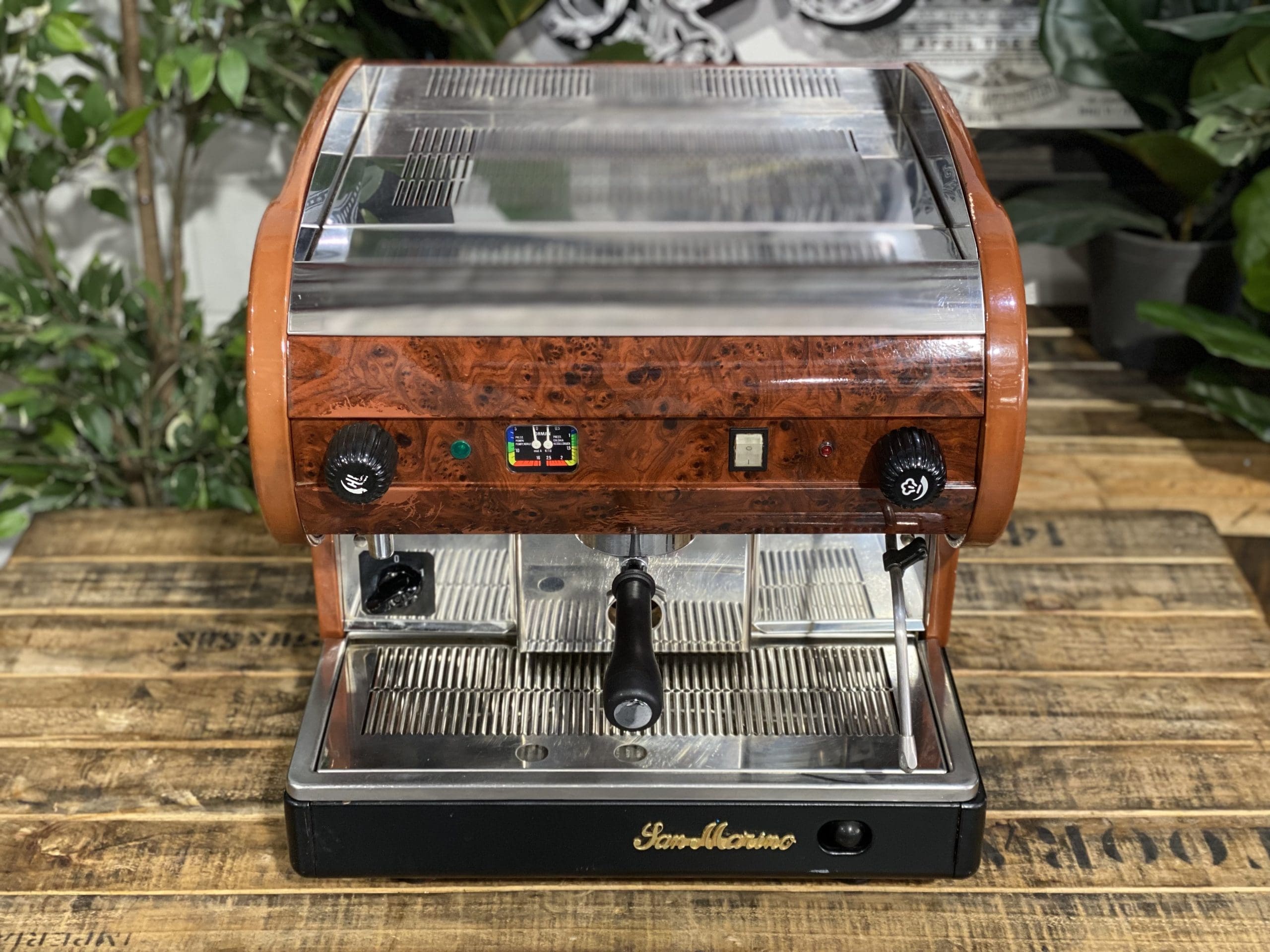 San-Marino-Lisa-Semi-Automatic-Brier-Wood-1-Group-Espresso-Coffee-Machine-1858-Princes-Highway-Clayton-VIC-3168-Coffee-Machine-Warehouse