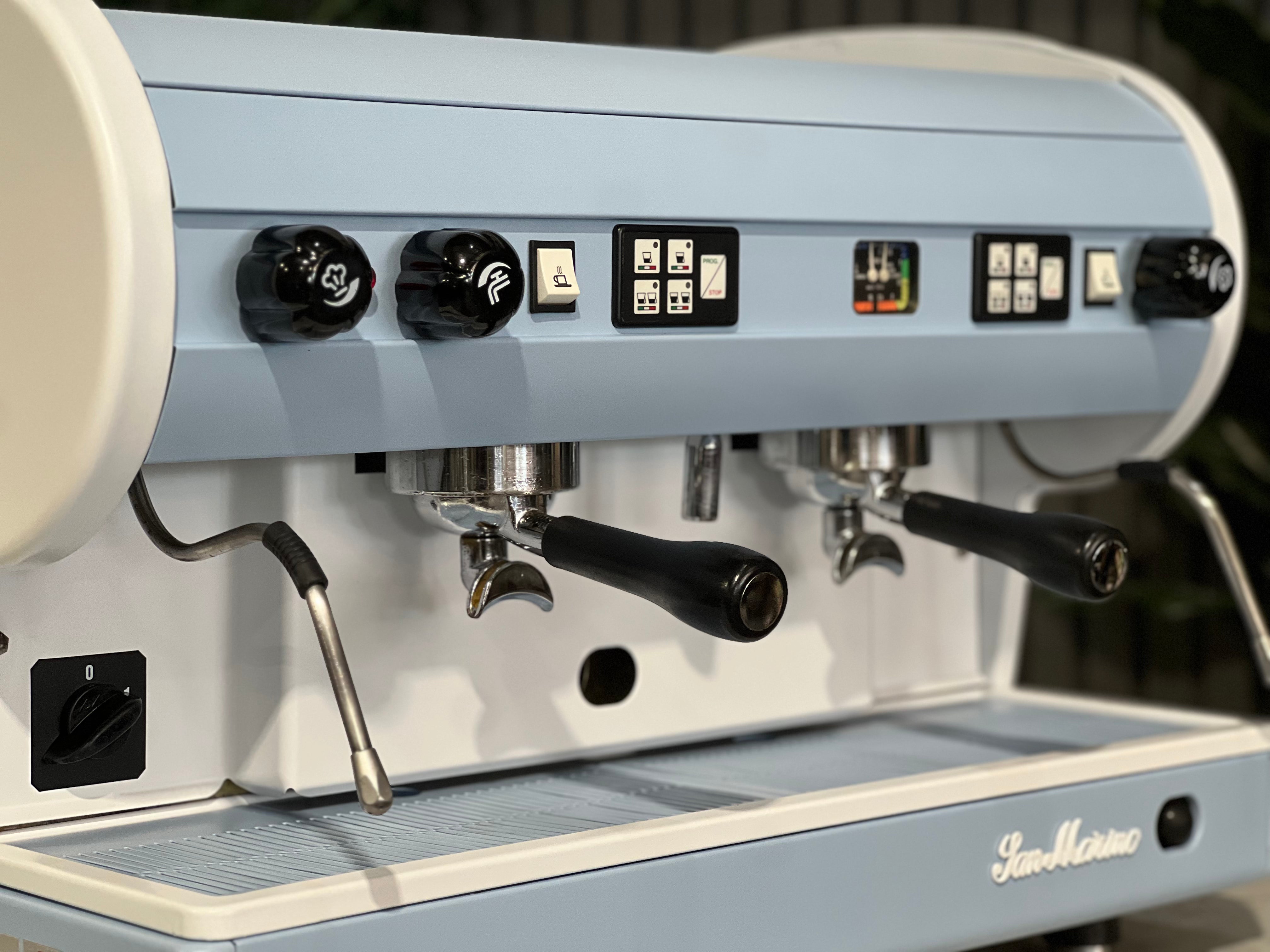 San Marino Lisa 2 Group Coffee Machine Blue & White