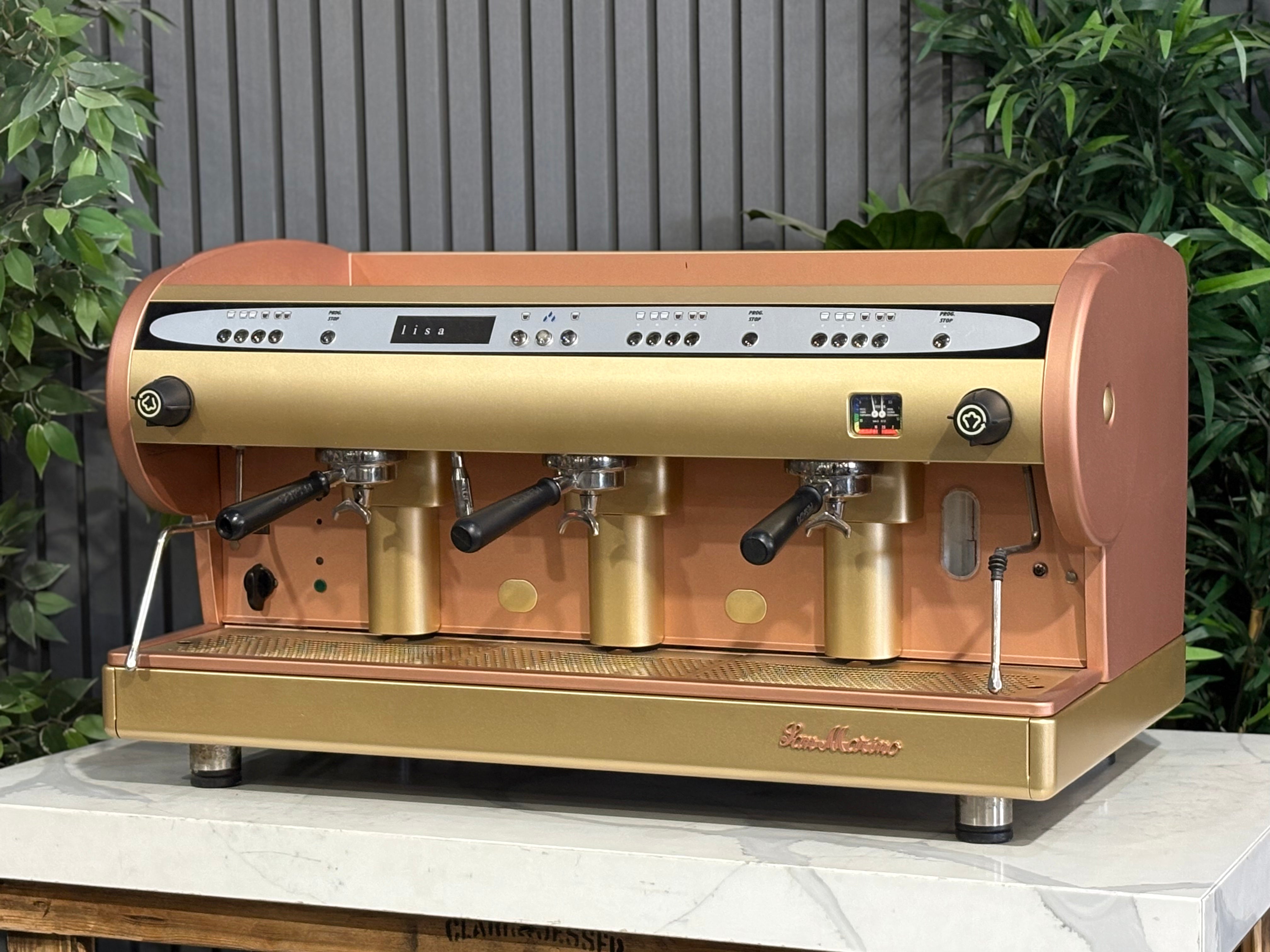 San Marino Lisa R 3 Group Coffee Machine Bronze & Gold