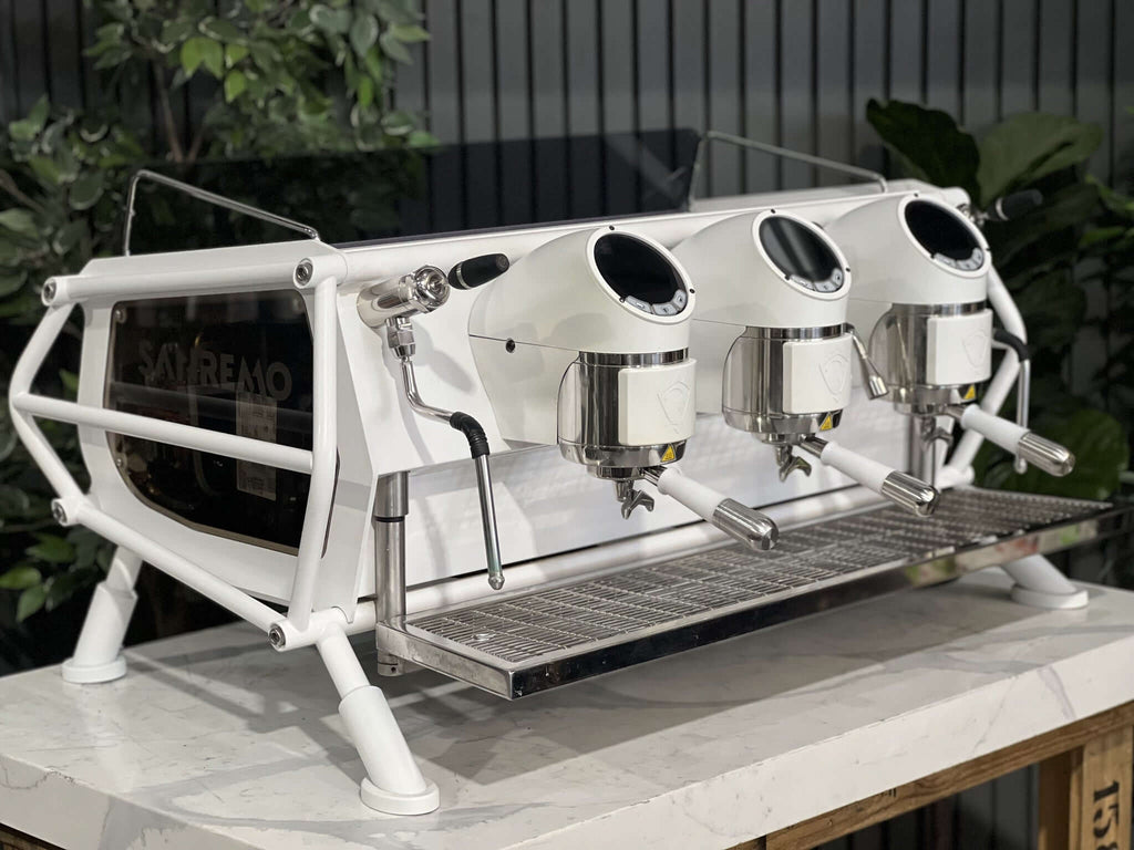 Coffee Racer Rig San Remo Cafe Racer 3 Group White Naked Coffee Machine